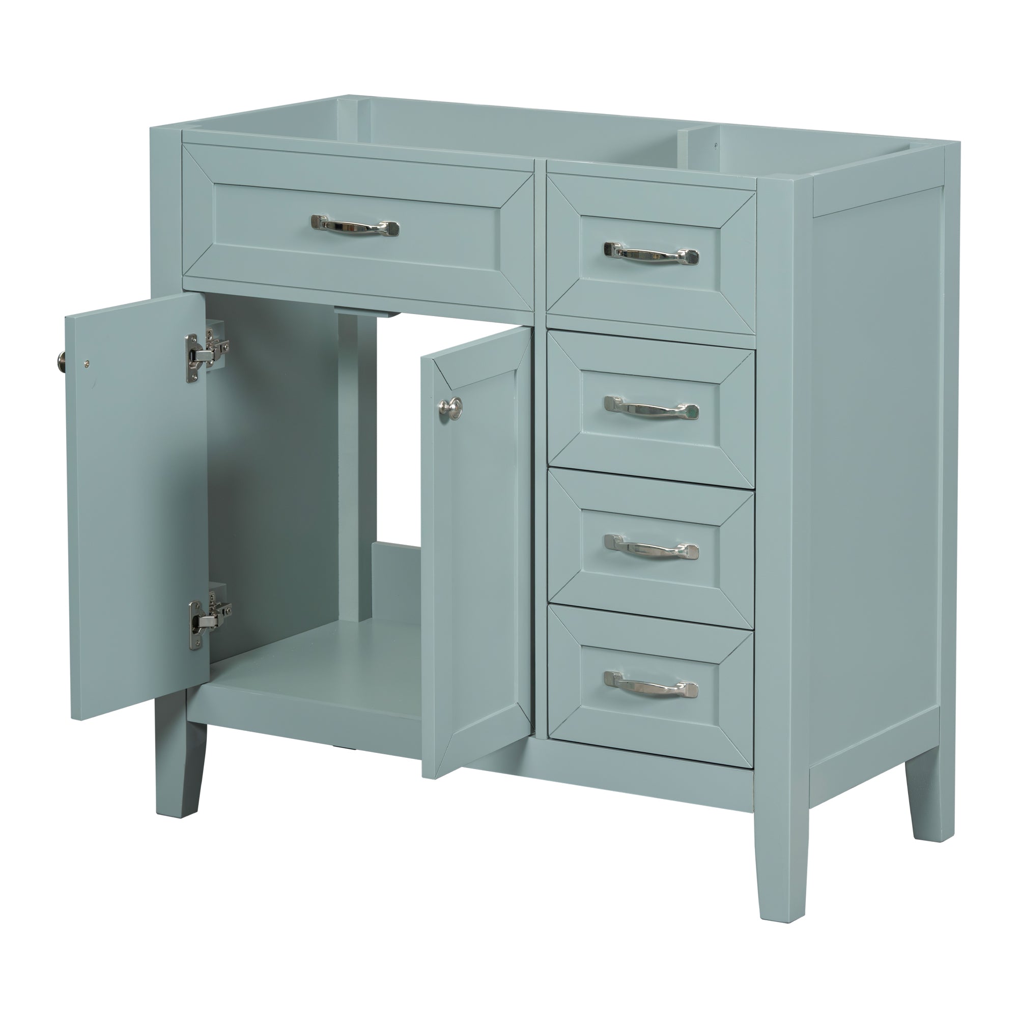 36" Green Bathroom Vanity Base w/ Drawers