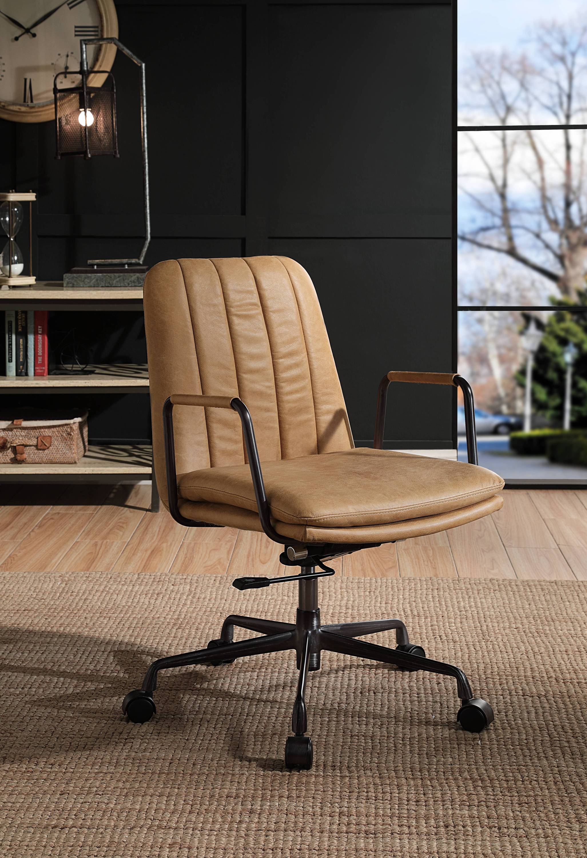 Eclarn Rum Leather Office Chair | Top Grain Comfort