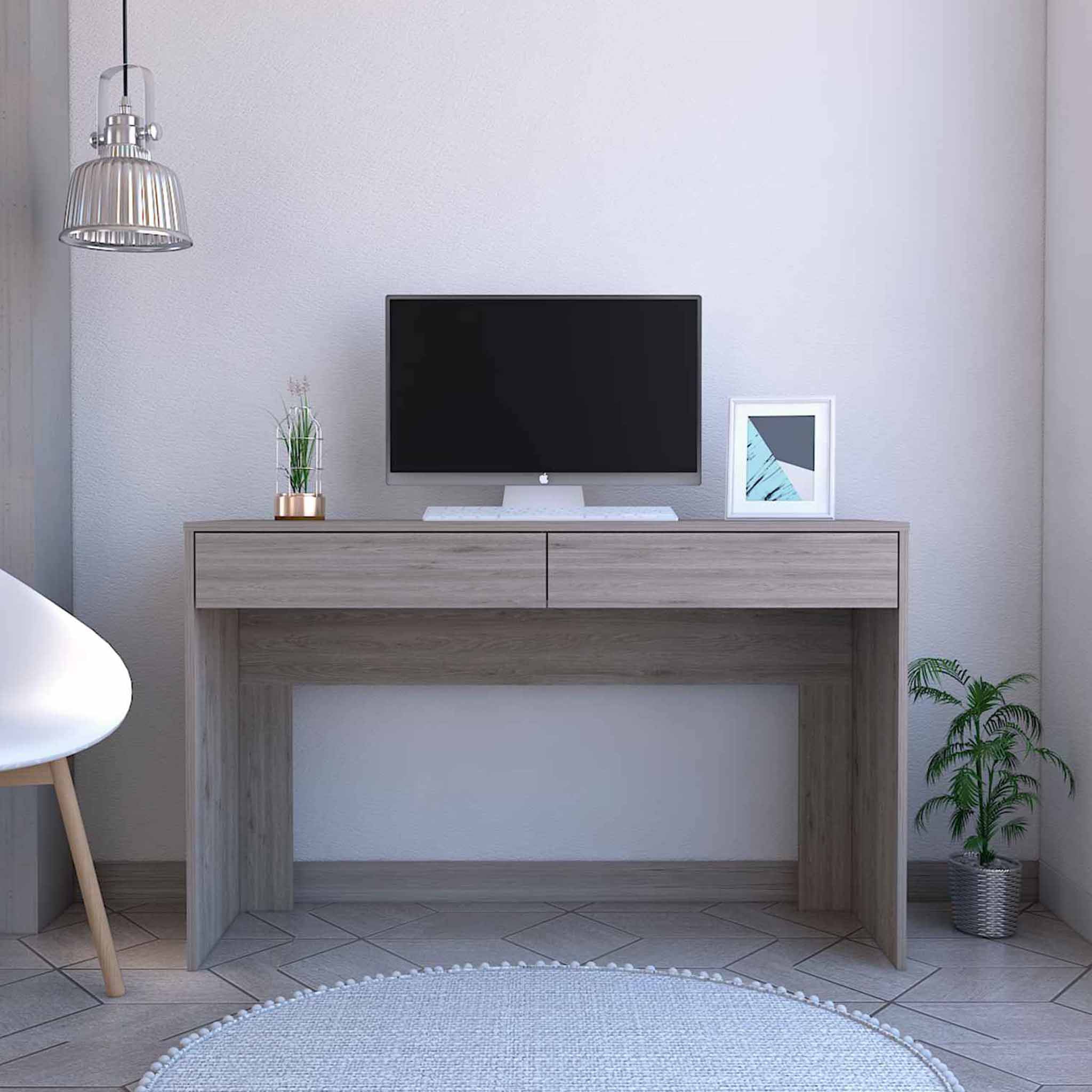 Meridian 2-Drawer Writing Desk - Light Gray