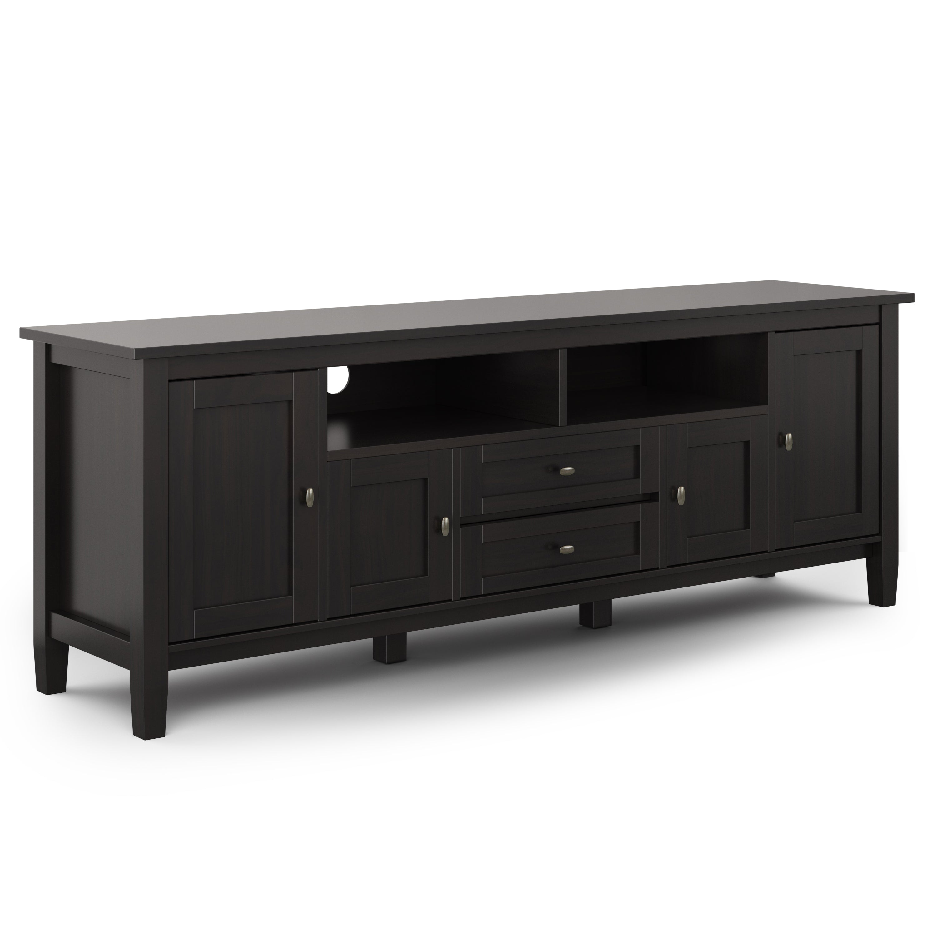Warm Shaker 72" TV Media Stand - Hickory Brown