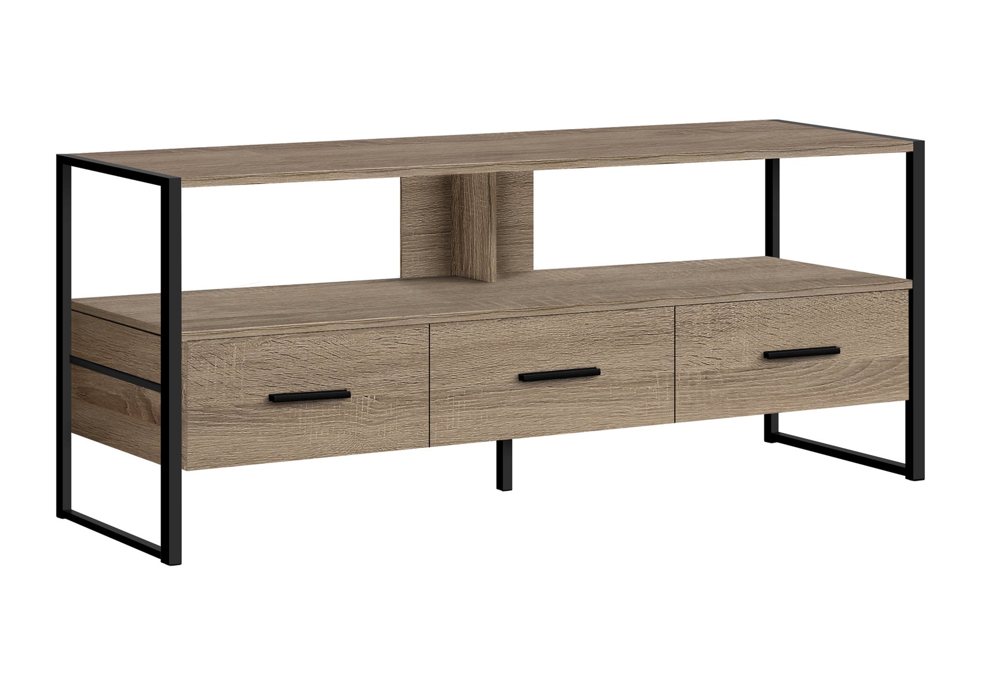 48" Modern TV Stand Console w/ Storage - Brown & Black