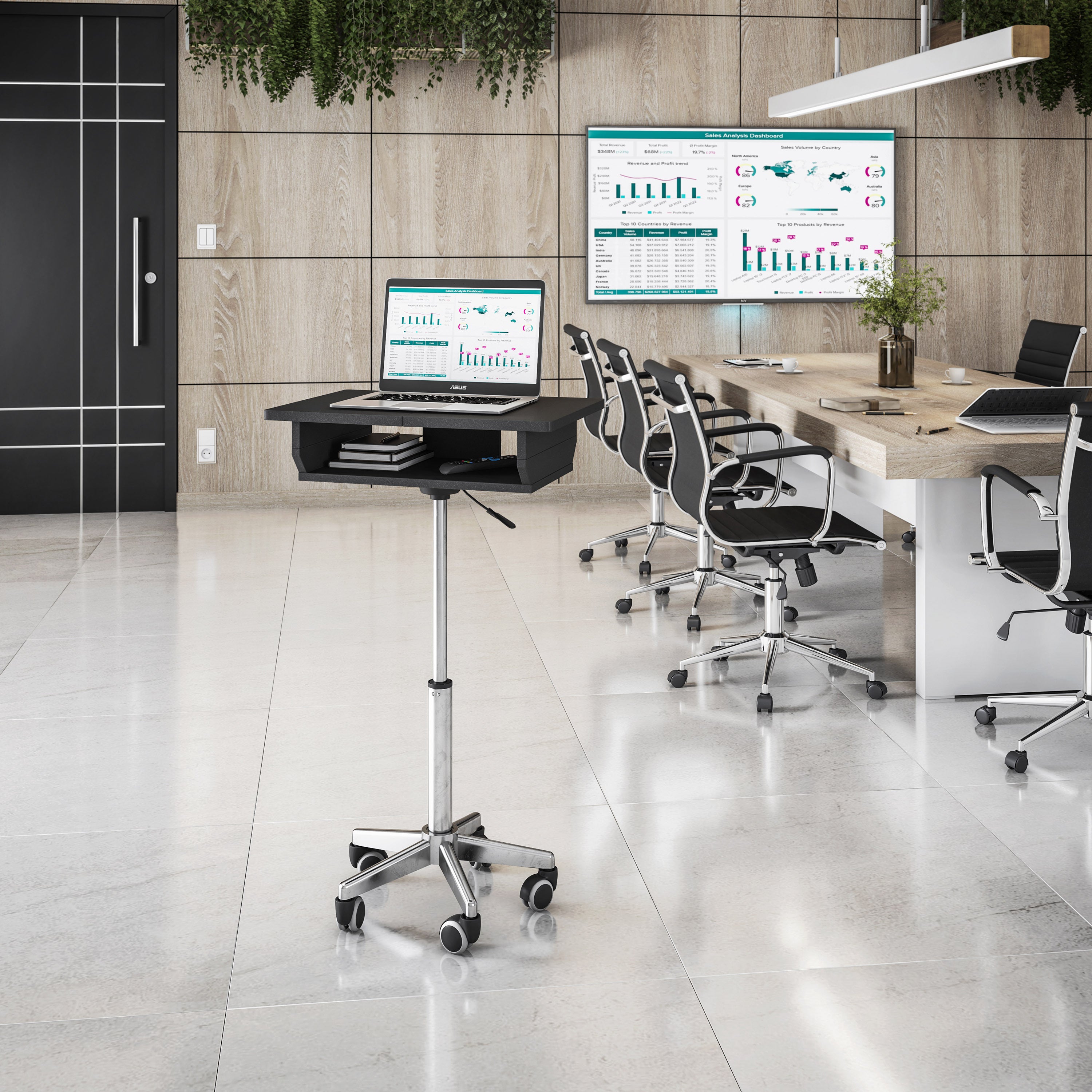 Folding Laptop Cart, Graphite