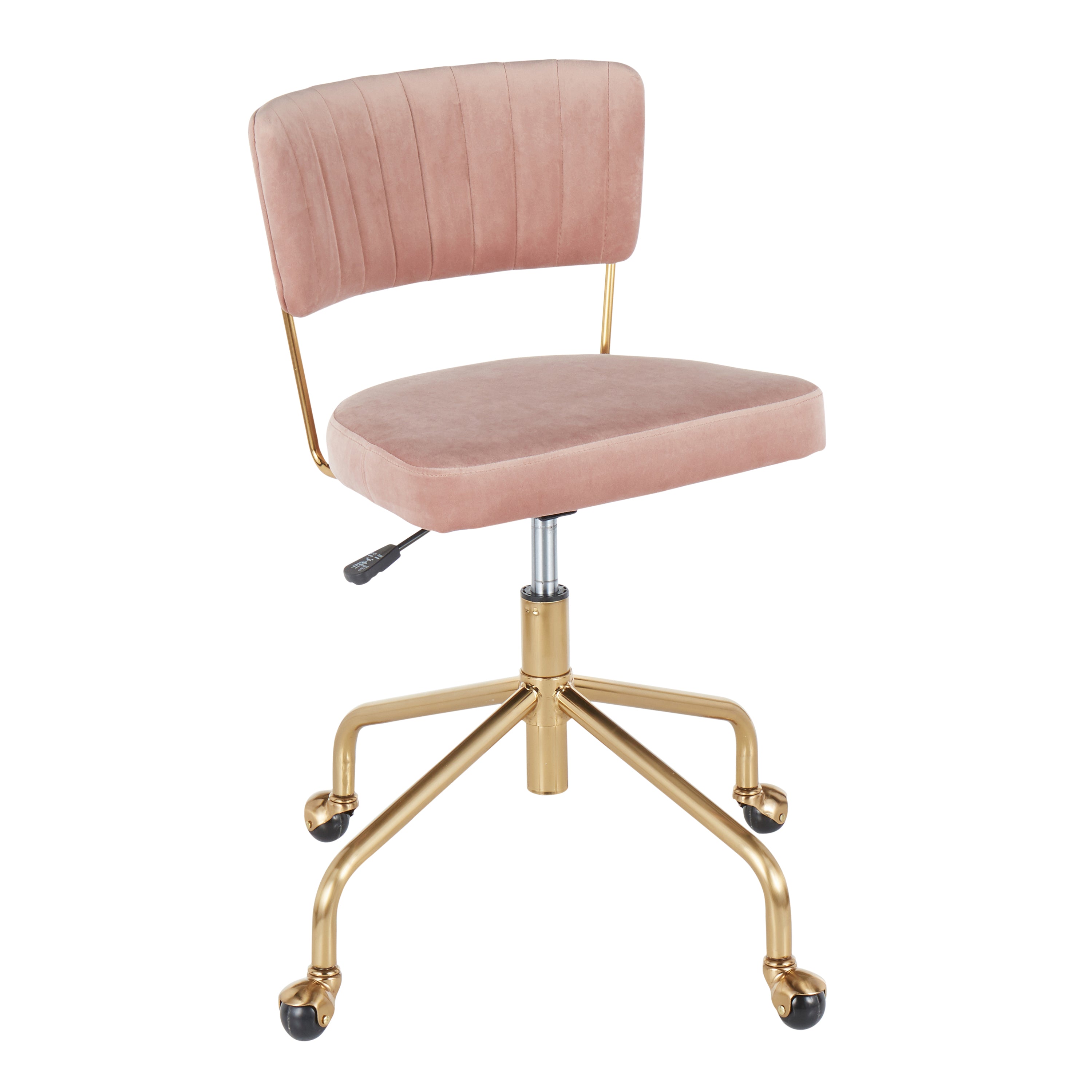Tania Gold & Pink Velvet Task Chair | LumiSource