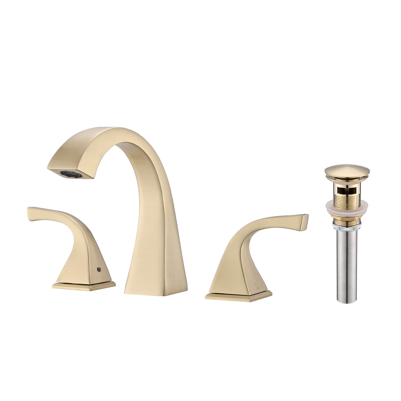 Brushed Gold 2-Handle Bathroom Sink Faucet