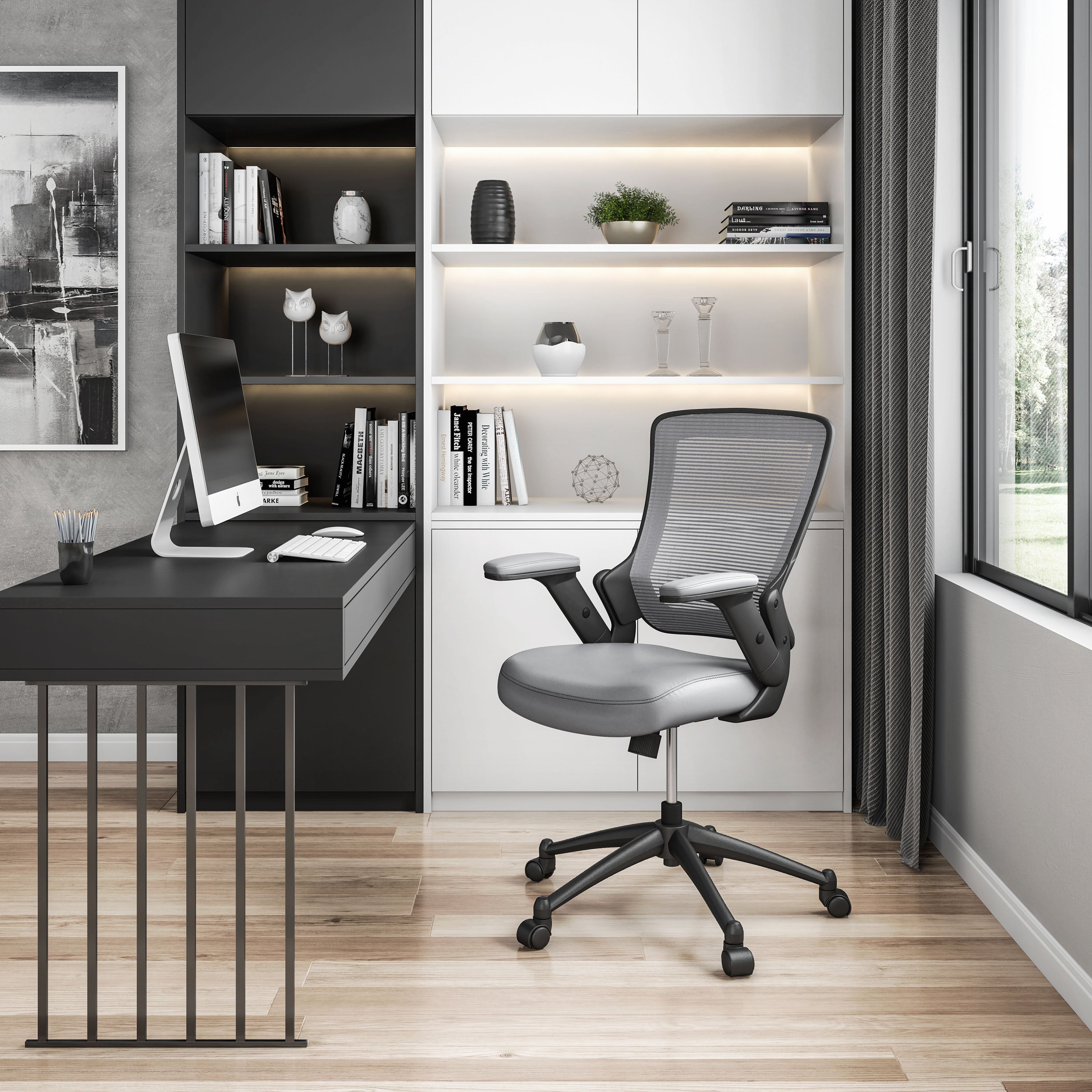 Grey Mesh Task Chair | Adjustable Arms