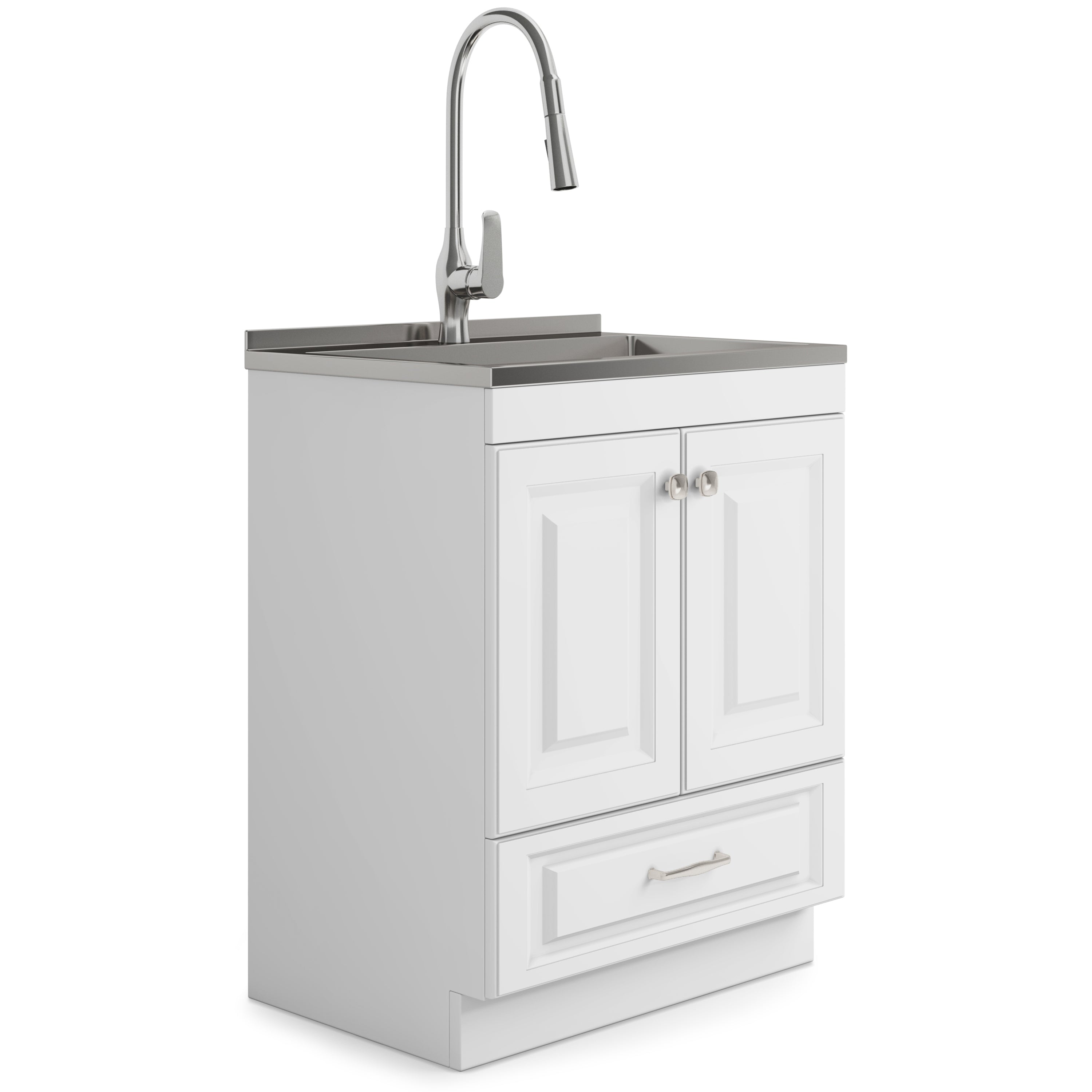 Lawrence 28" White Laundry Cabinet w/ Sink