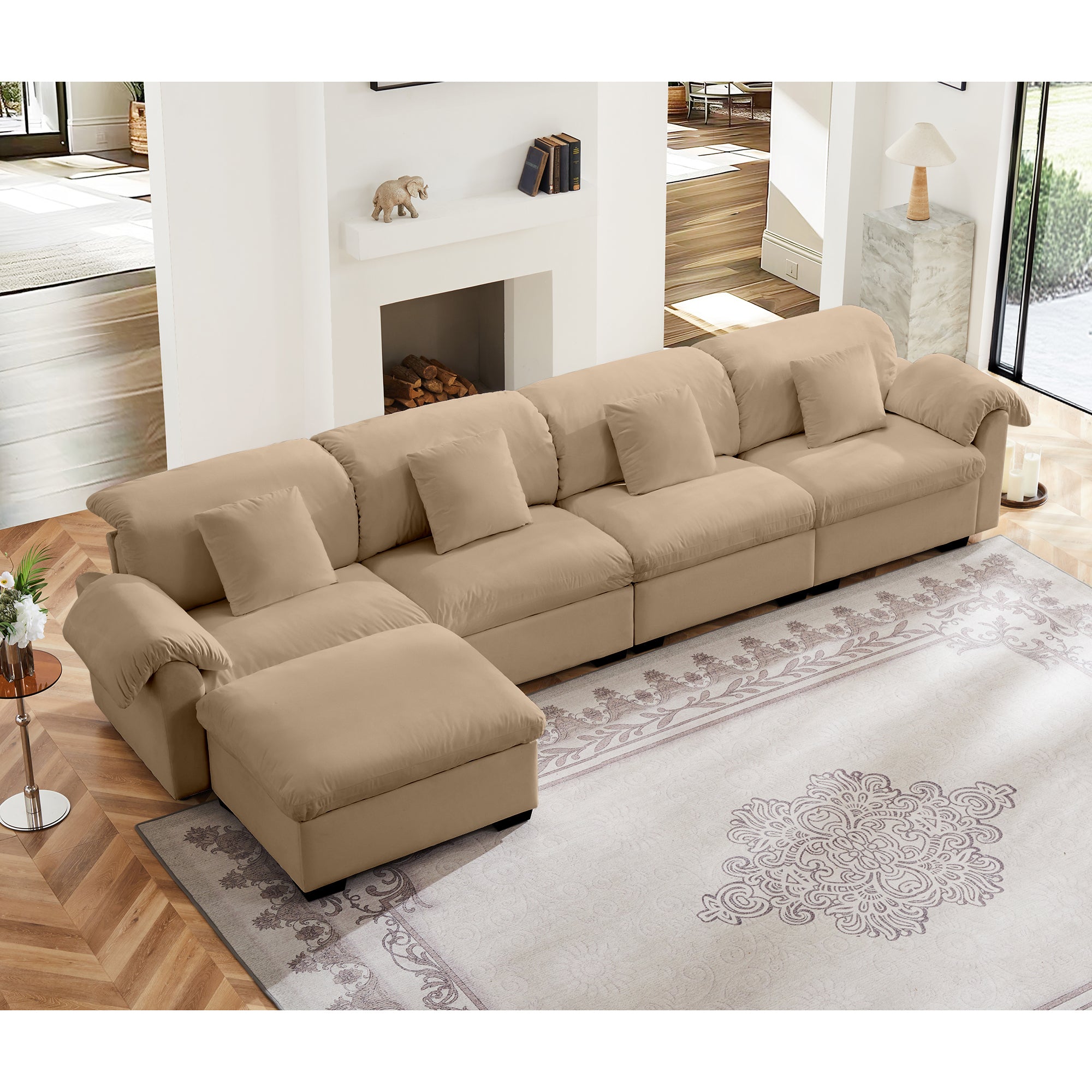 Oversized L-Shaped Sectional Sofa with Storage