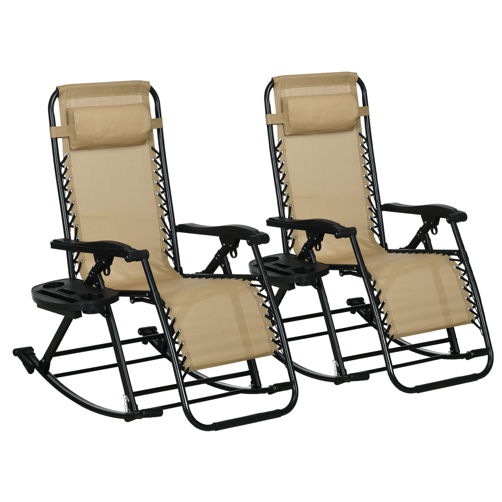 Outsunny Folding Zero Gravity Rocking Chairs