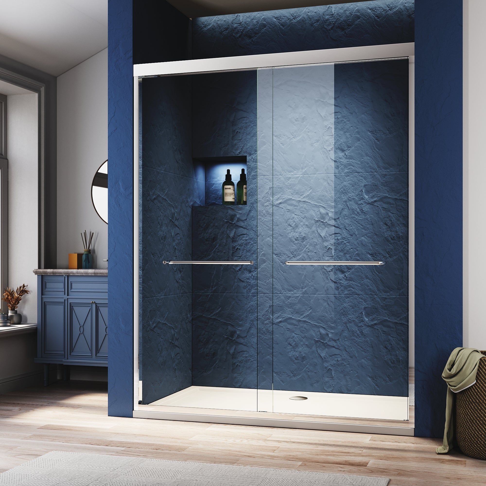 56-60"W x 72"H Frameless Sliding Shower Door
