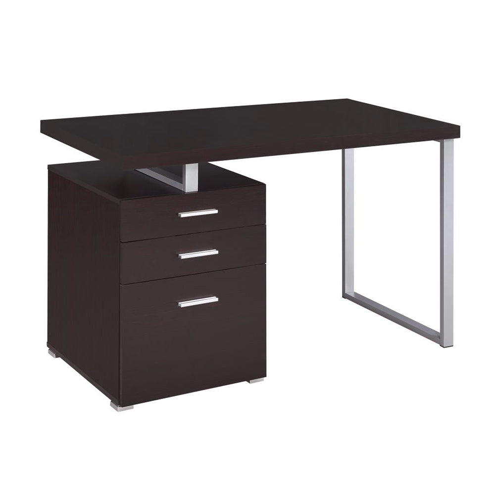 3-Drawer Cappuccino Office Desk