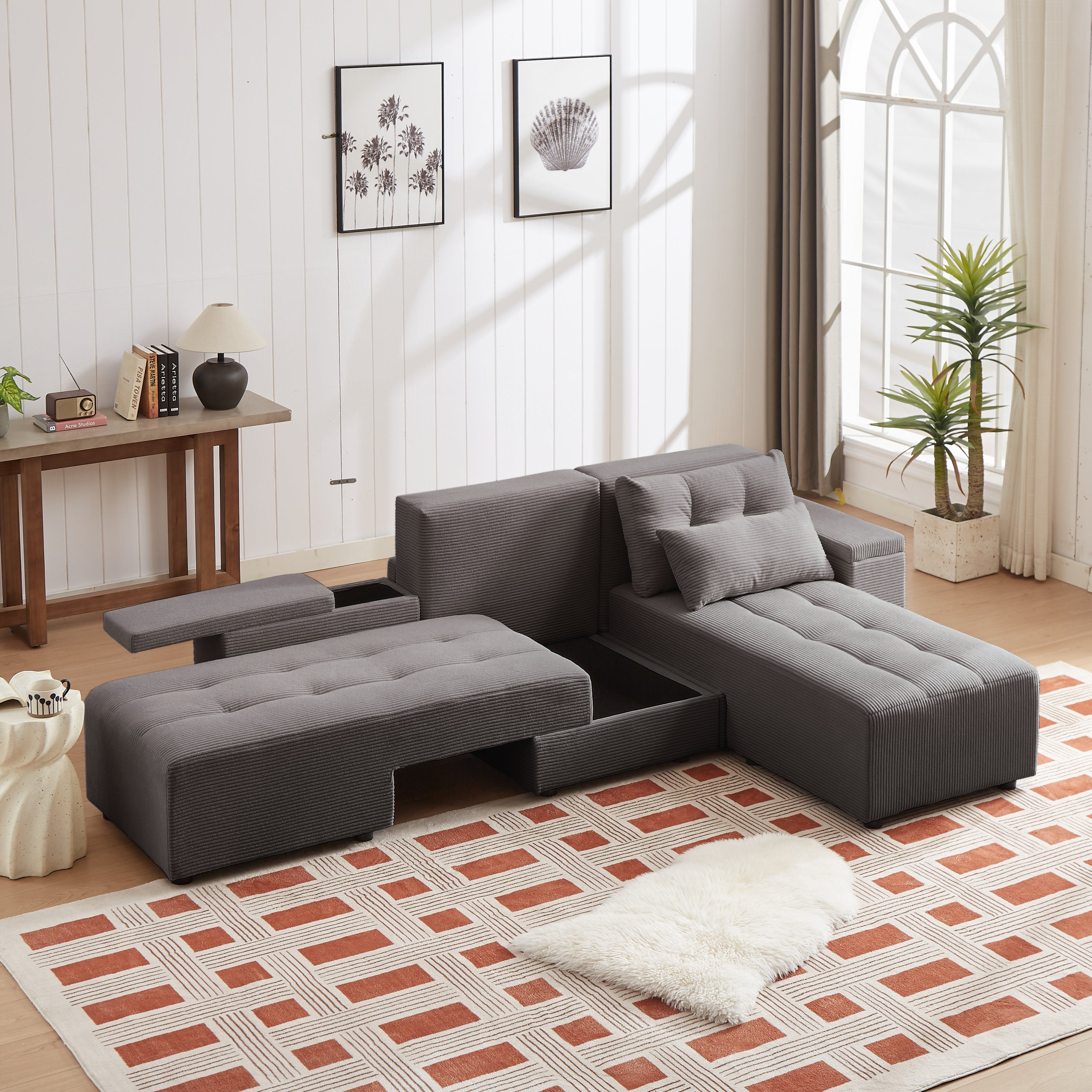 3-in-1 Convertible Sleeper Sofa & Sectional w/ Storage