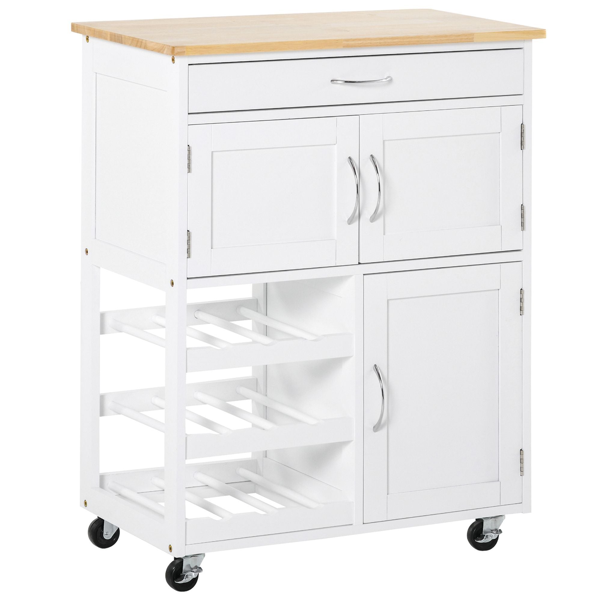 Rolling Bar Cart: Kitchen Island & Wine Rack