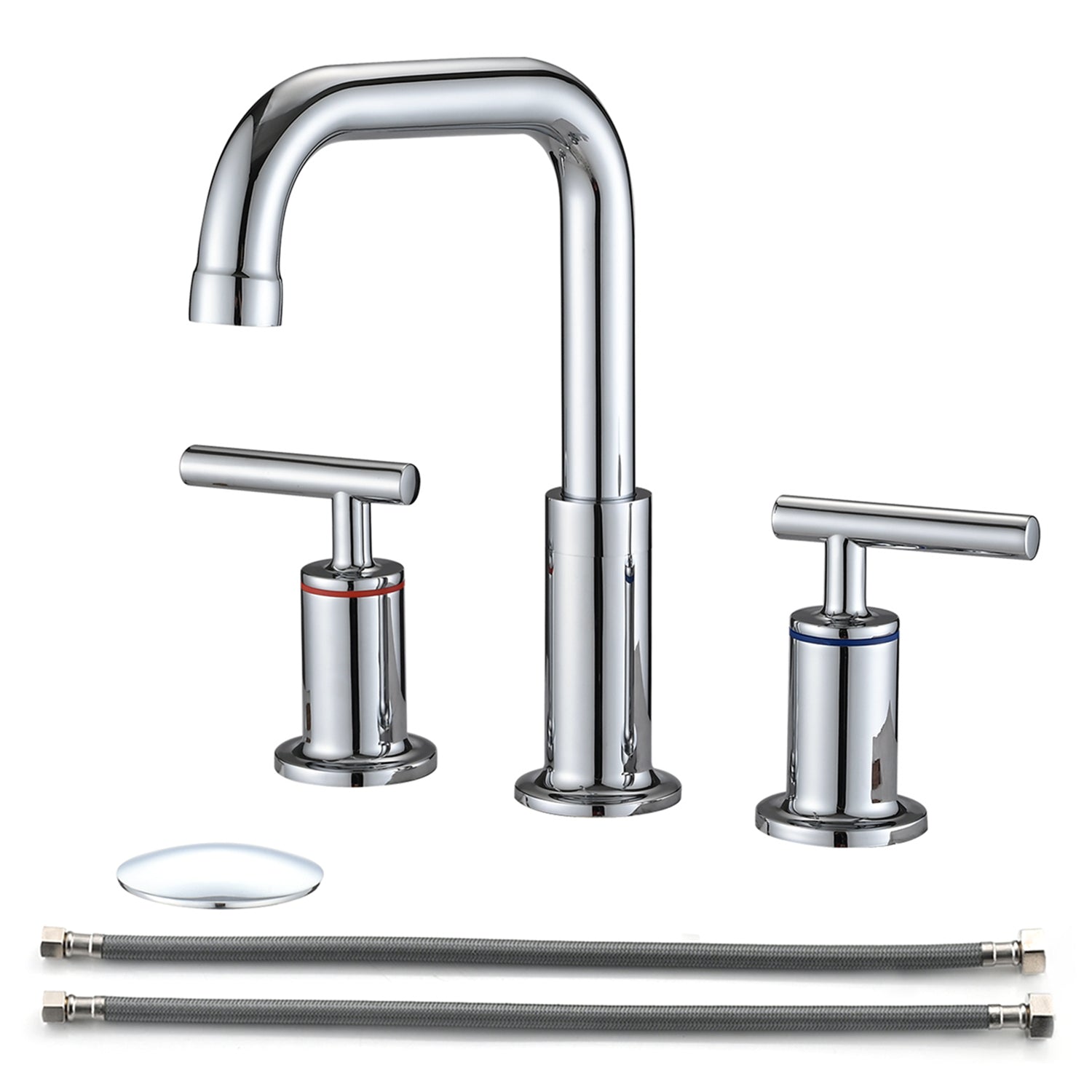 Chrome 8" Widespread Bathroom Faucet
