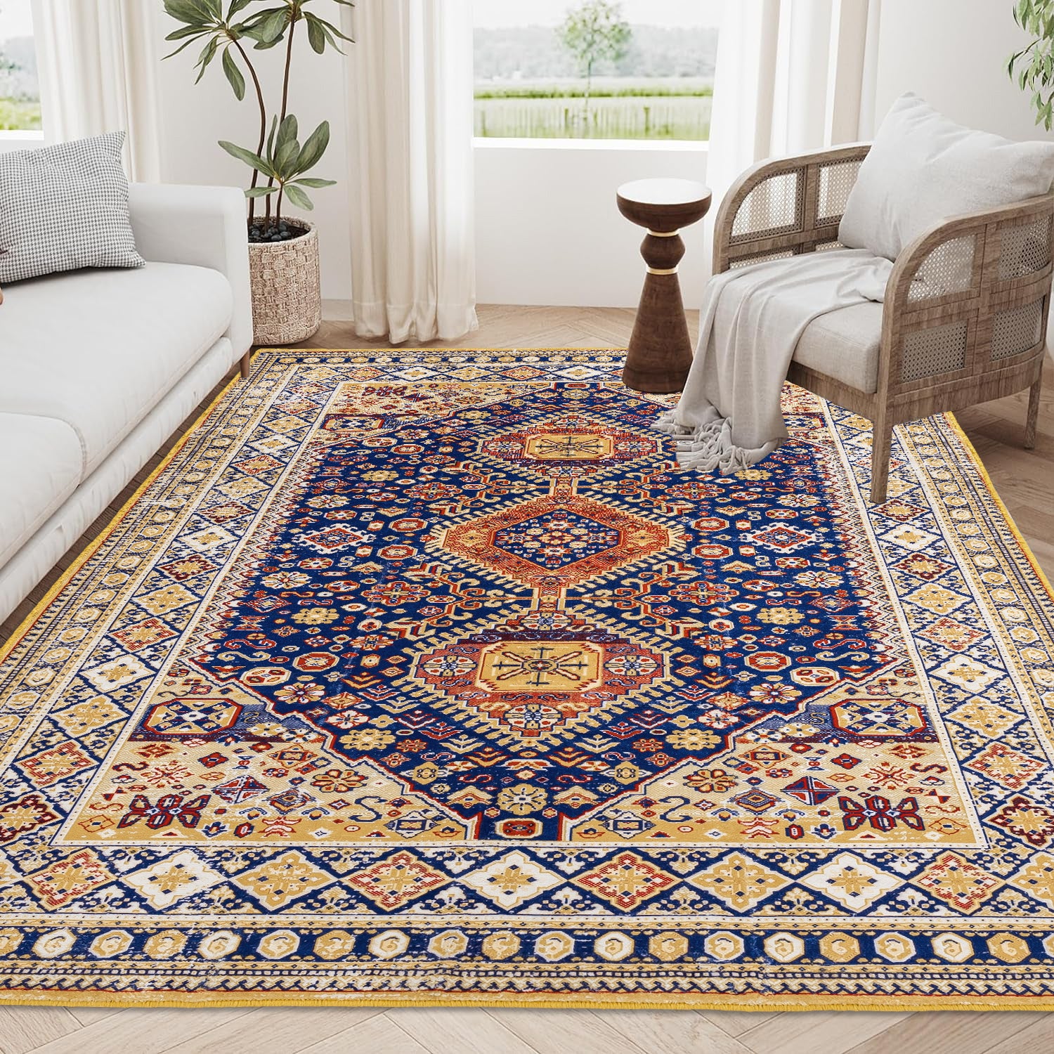 Bohemian 8x10 Area Rug: Vintage Persian Design