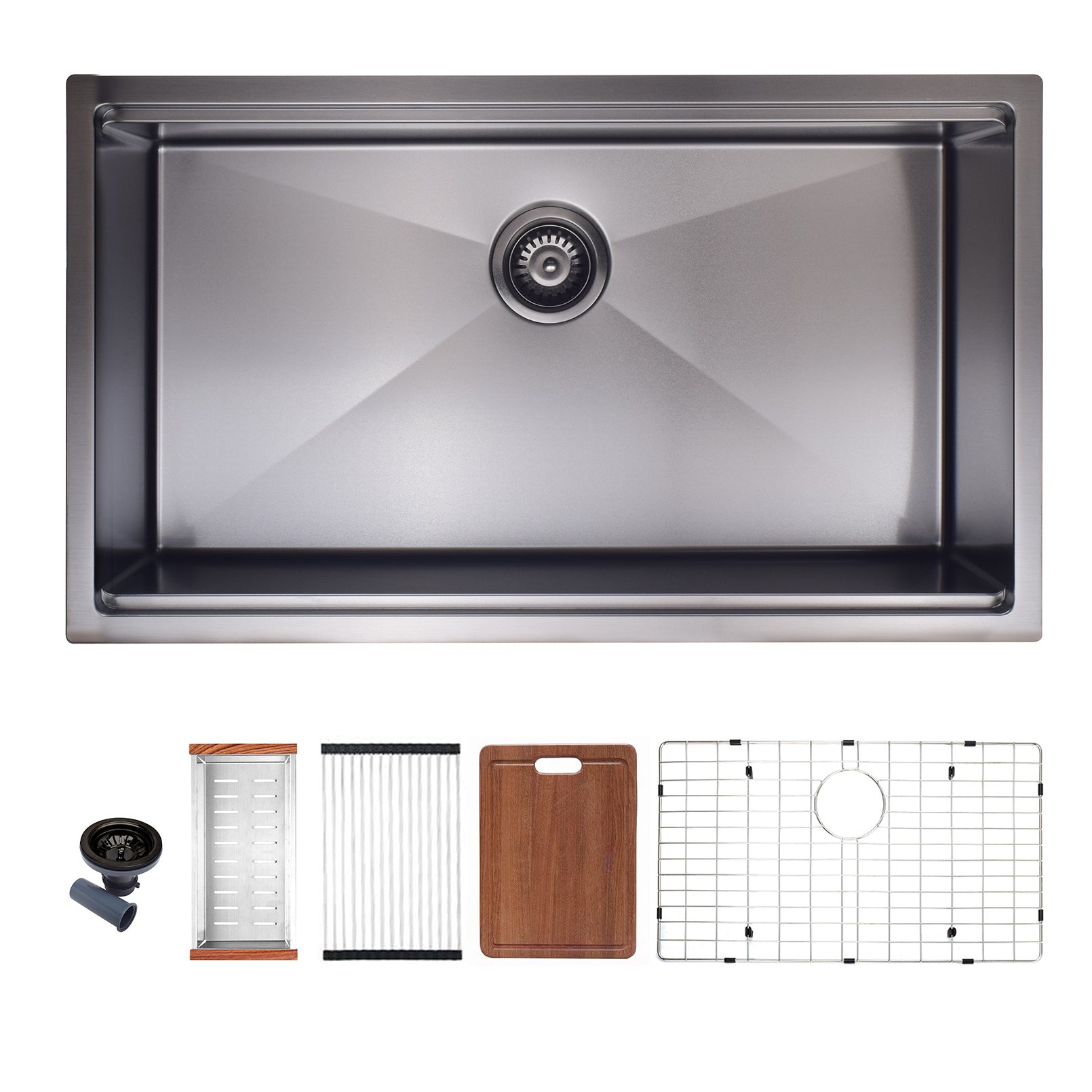 32"x19" Undermount Kitchen Sink w/ Accessories