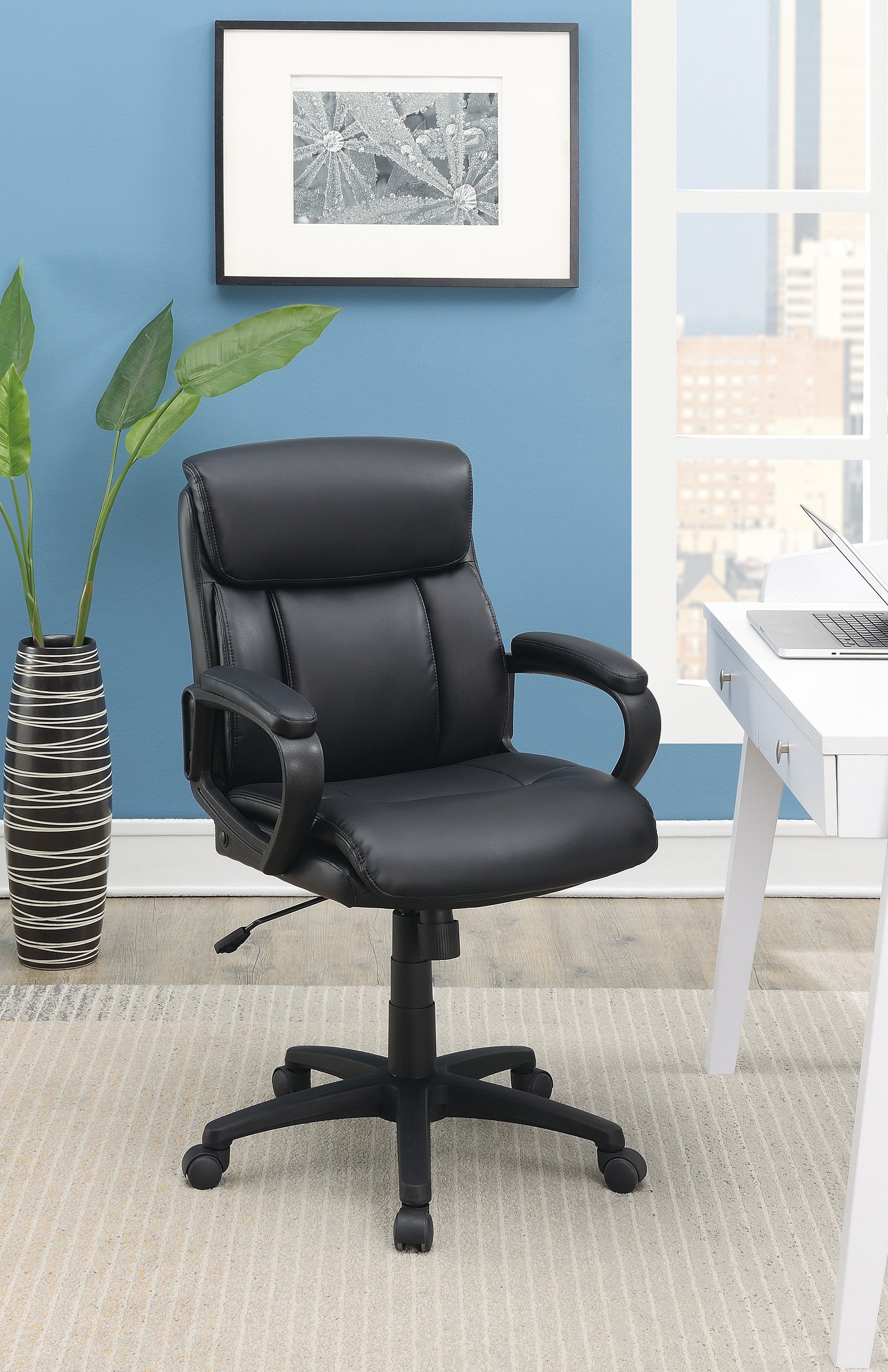 Standard Black Upholstered Office Chair | Ergonomic & Comfortable