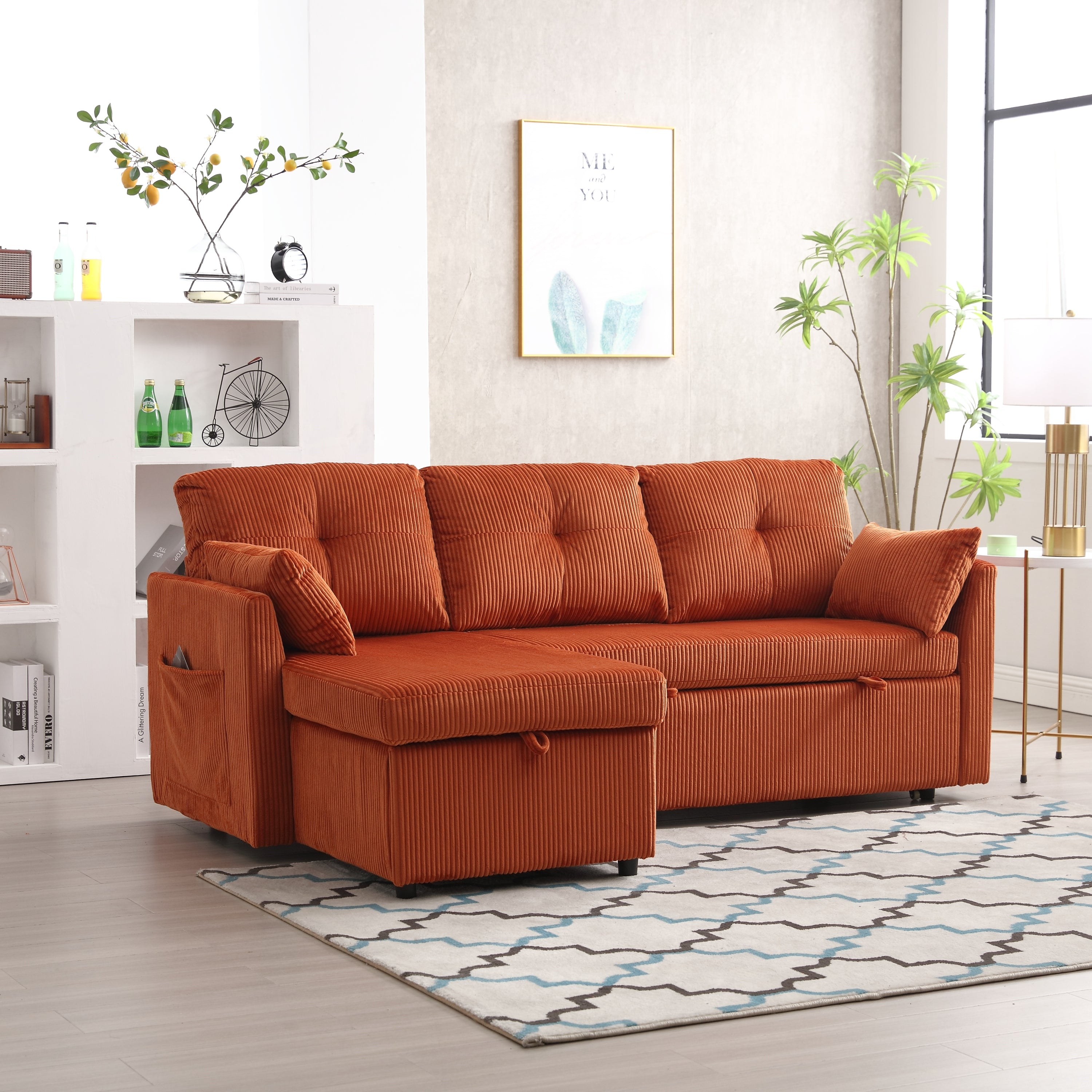 Modular L-Shaped Sofa w/ Chaise & Storage | Sleeper Sofa