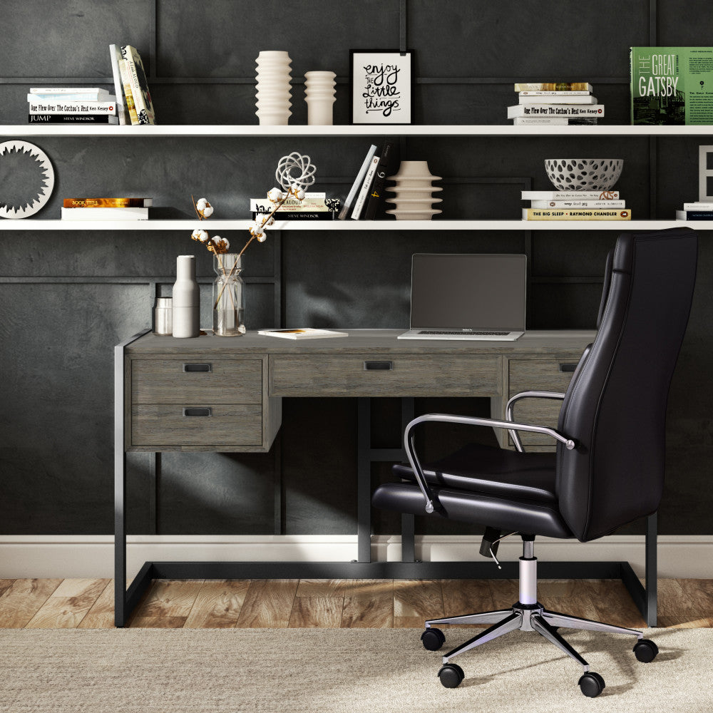 Hampden Desk - Weathered Gray | Modern Home Office Desk