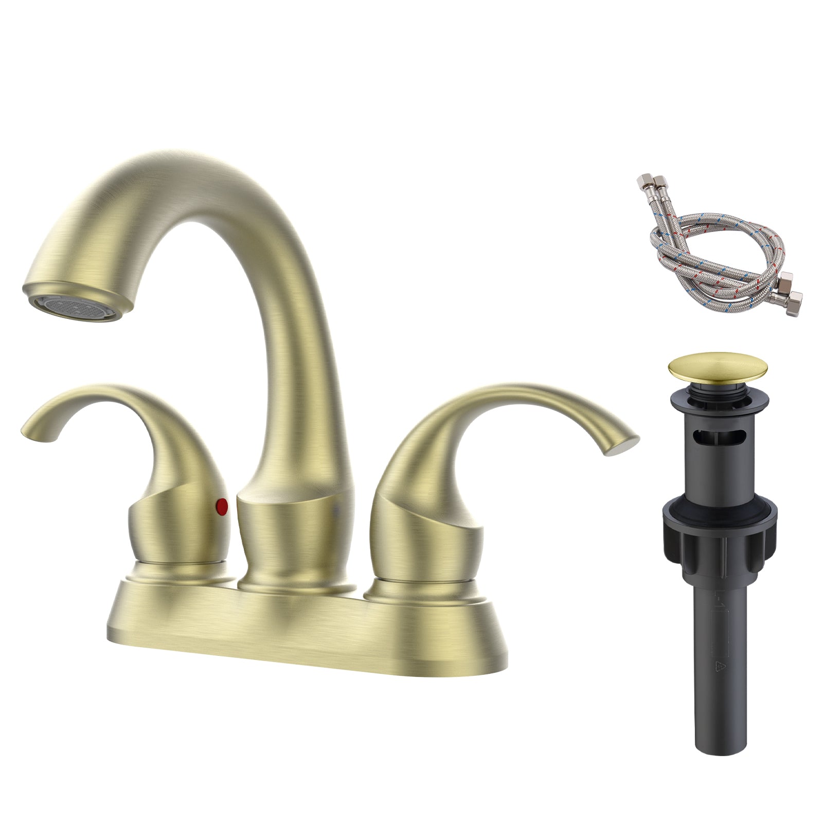 Swan Faucet: Brushed Gold 2-Handle Centerset