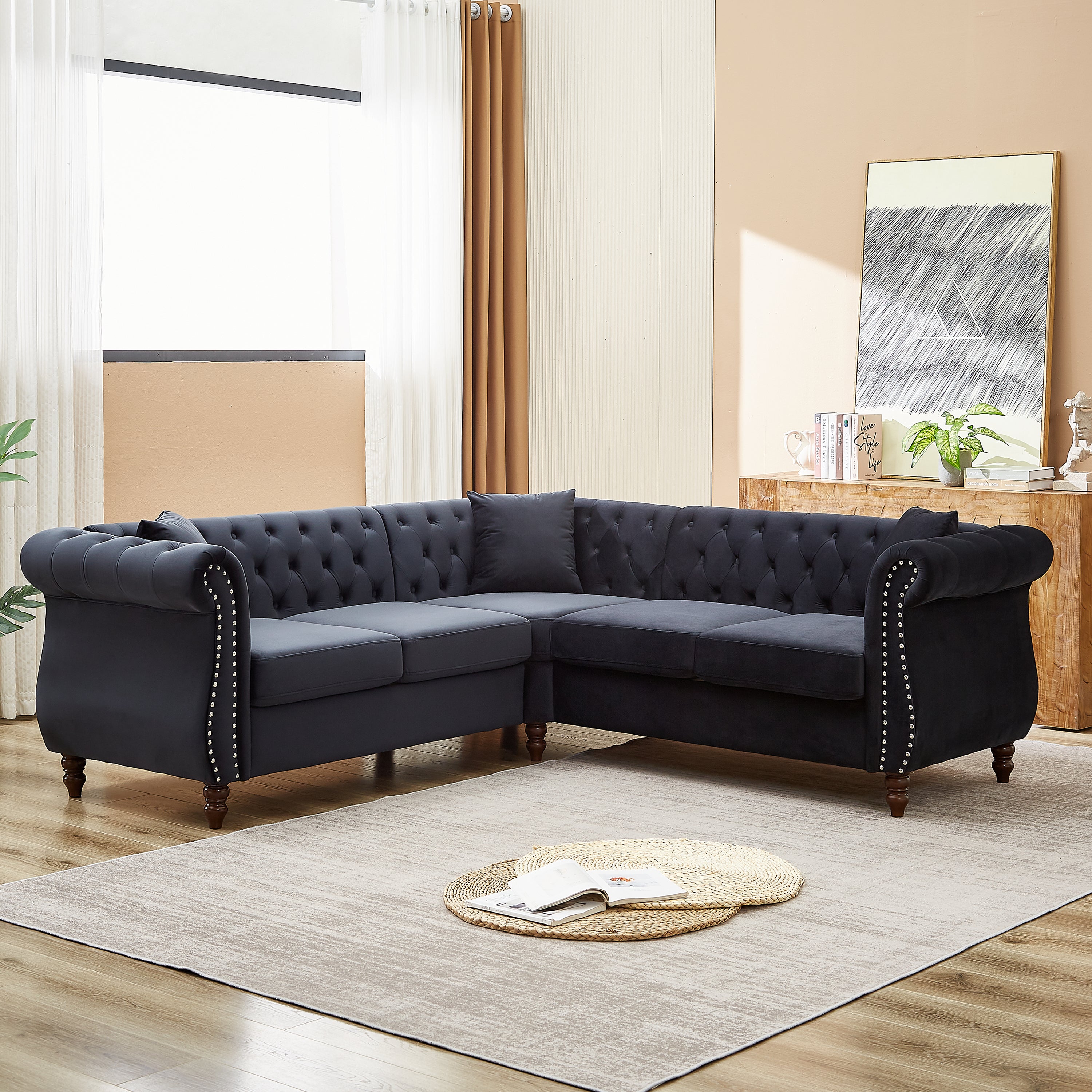 Oversized Corner Sofa, L-Shaped Sectional Couch (5-Seater)