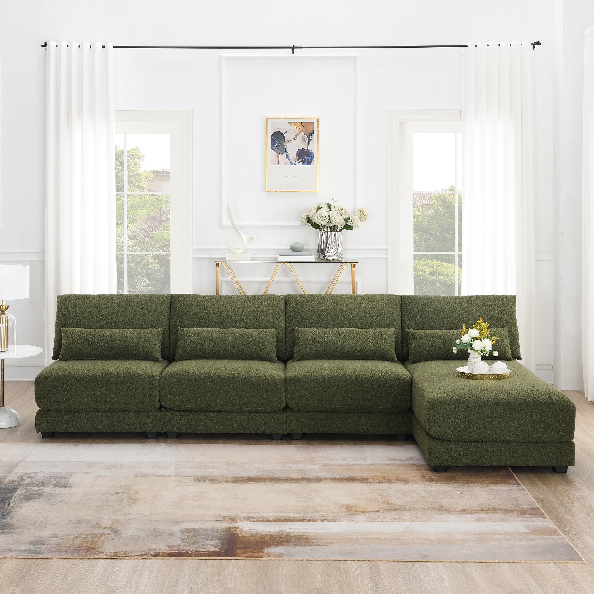 Oversized Sectional Sofa w/ Reversible Chaise (3 Colors)