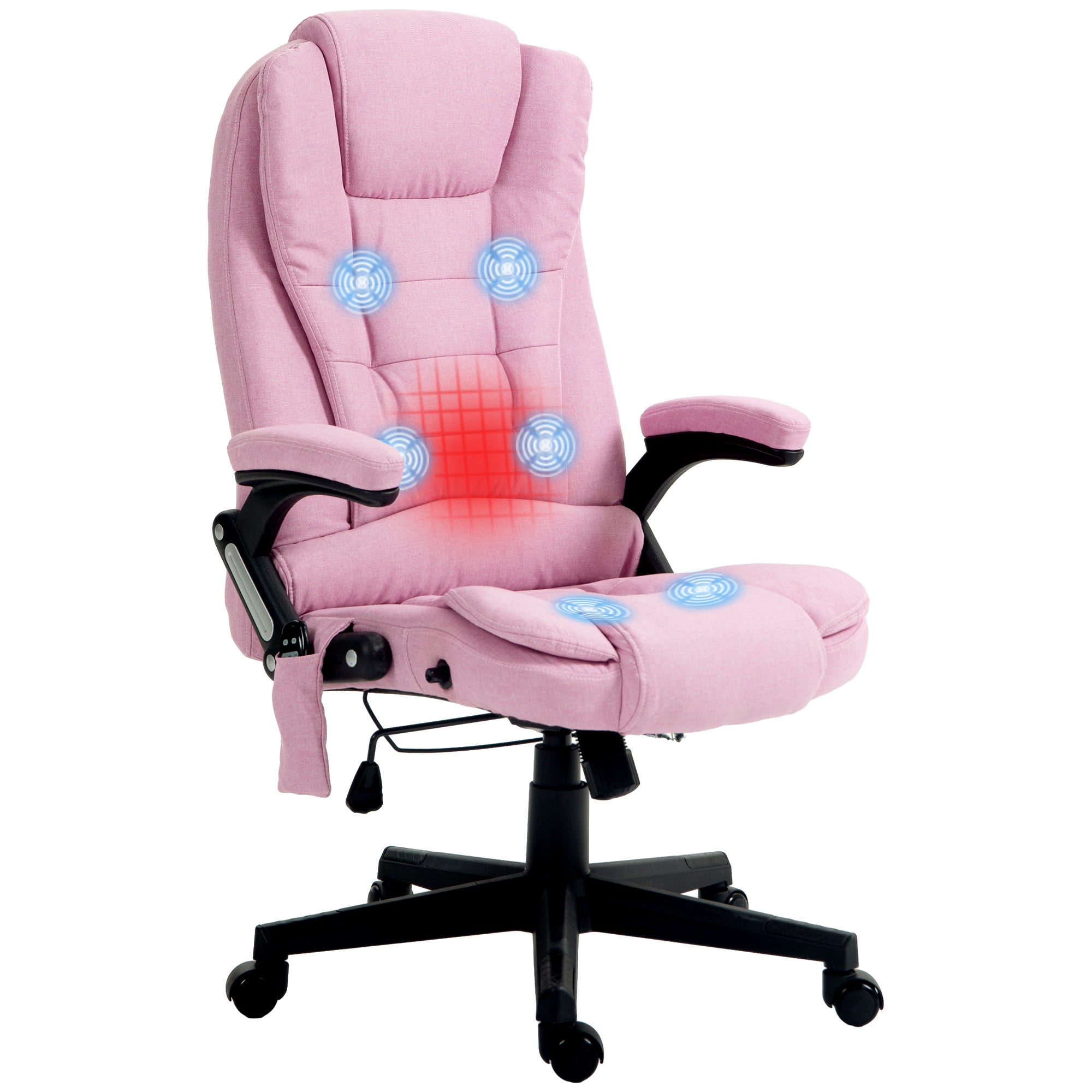 Vibrating Massage Office Chair w/ Heat, Pink