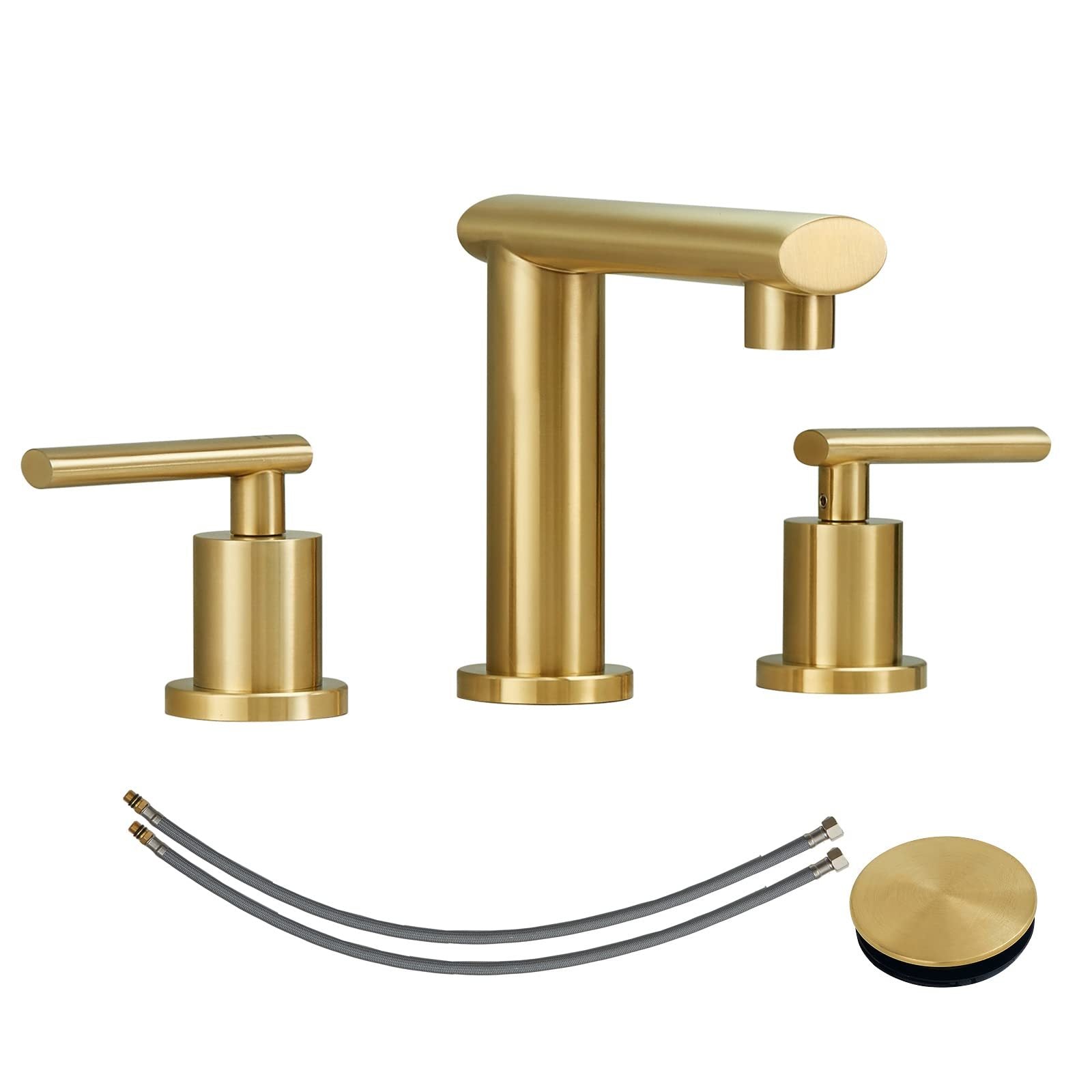Brushed Gold 8" Widespread Bathroom Faucet