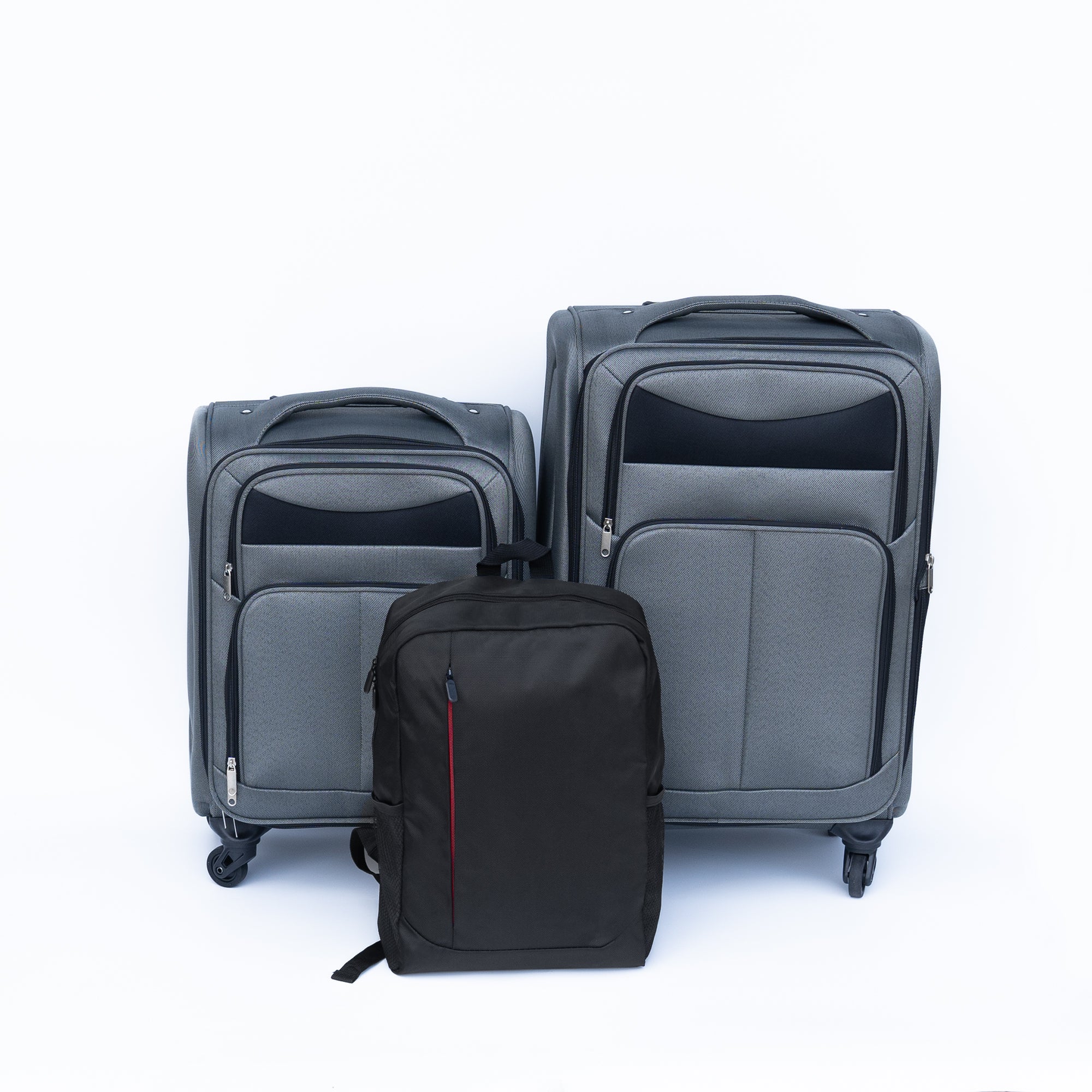 Gray 2-Piece Backpack Luggage Set
