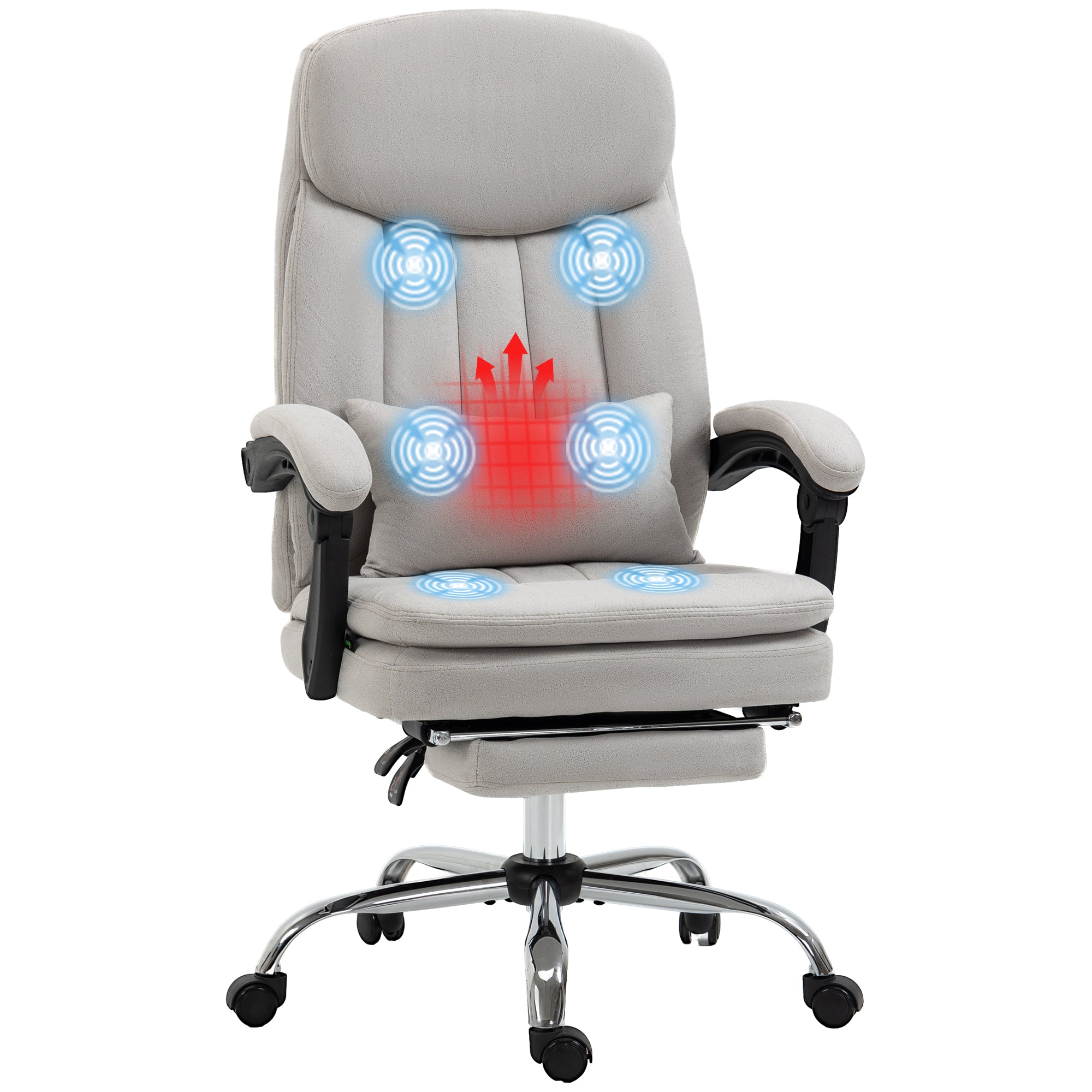 Heated Massage Office Chair, Light Gray