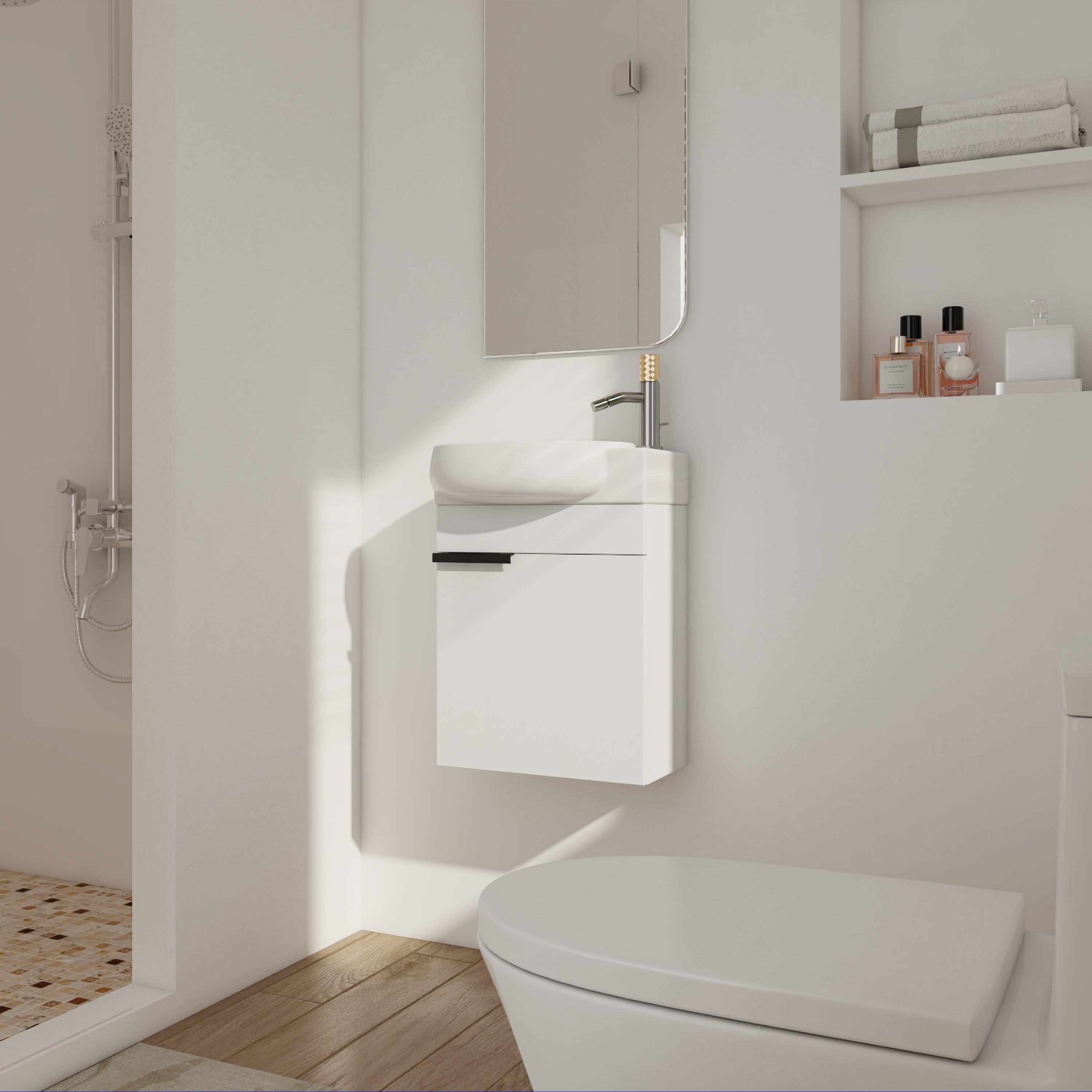 16" Soft Close Bathroom Vanity: Small Space Solution