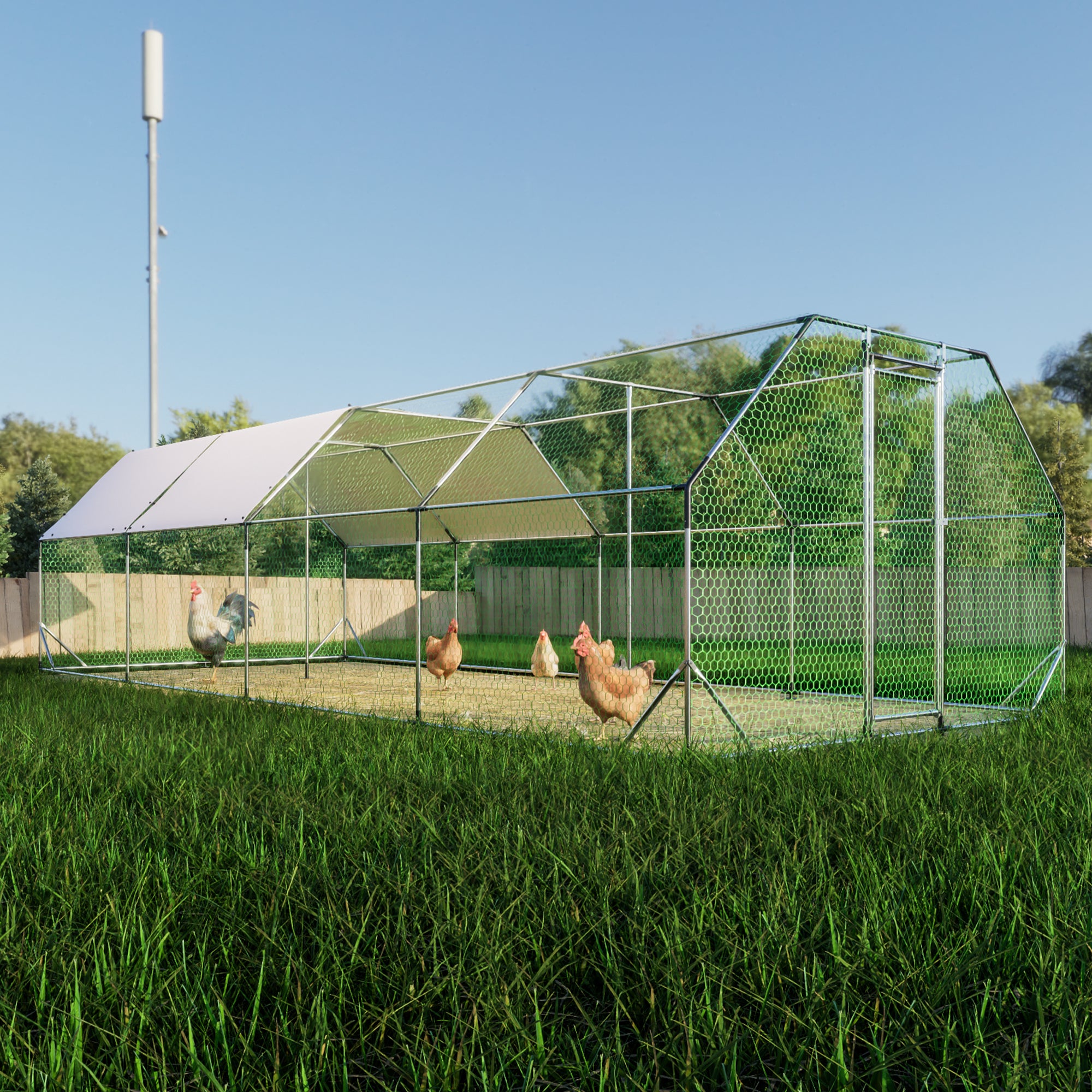 Giant Metal Chicken Coop: 9.94x25.68 ft