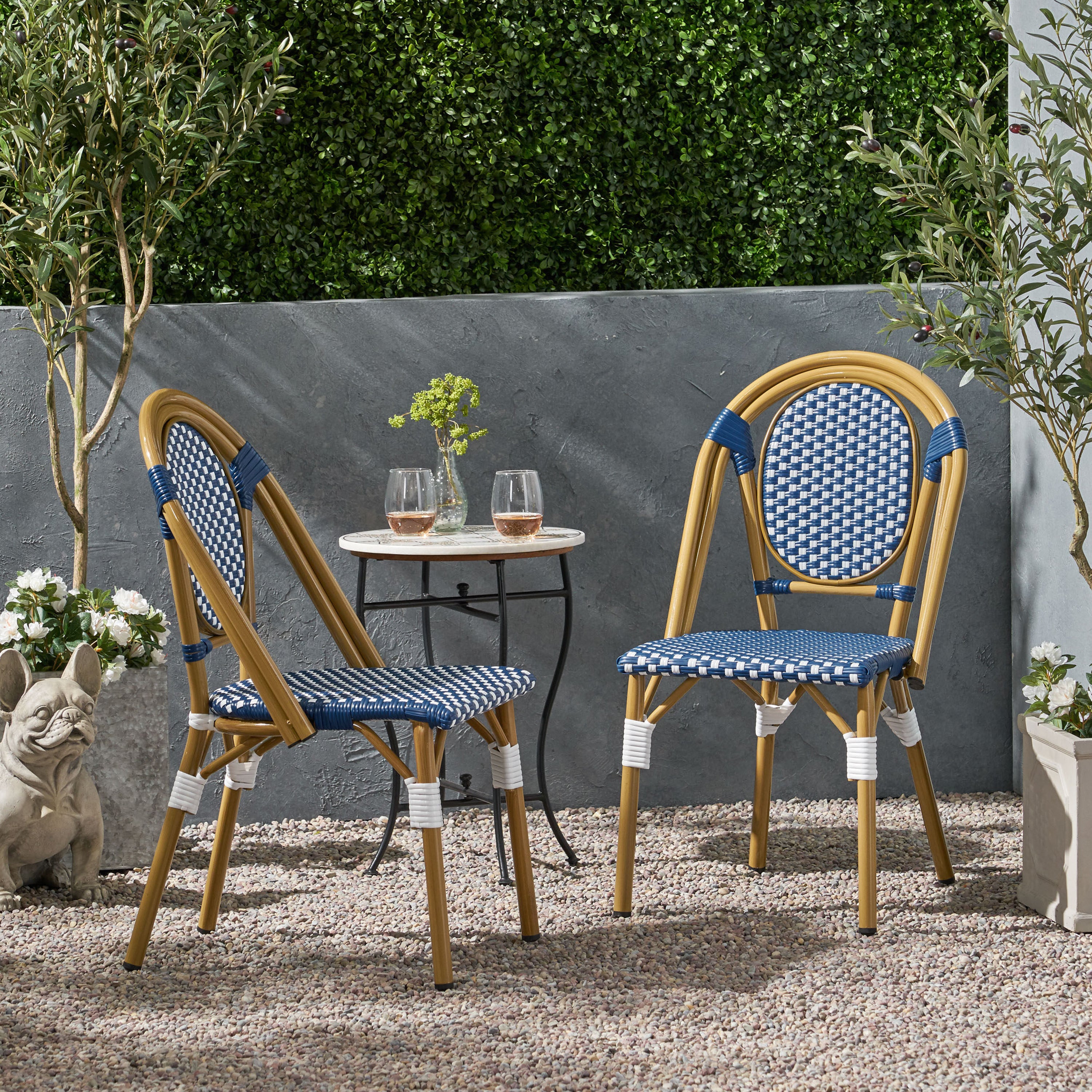 French Bistro Chair: Outdoor Woven Seating, Patio & Garden Style