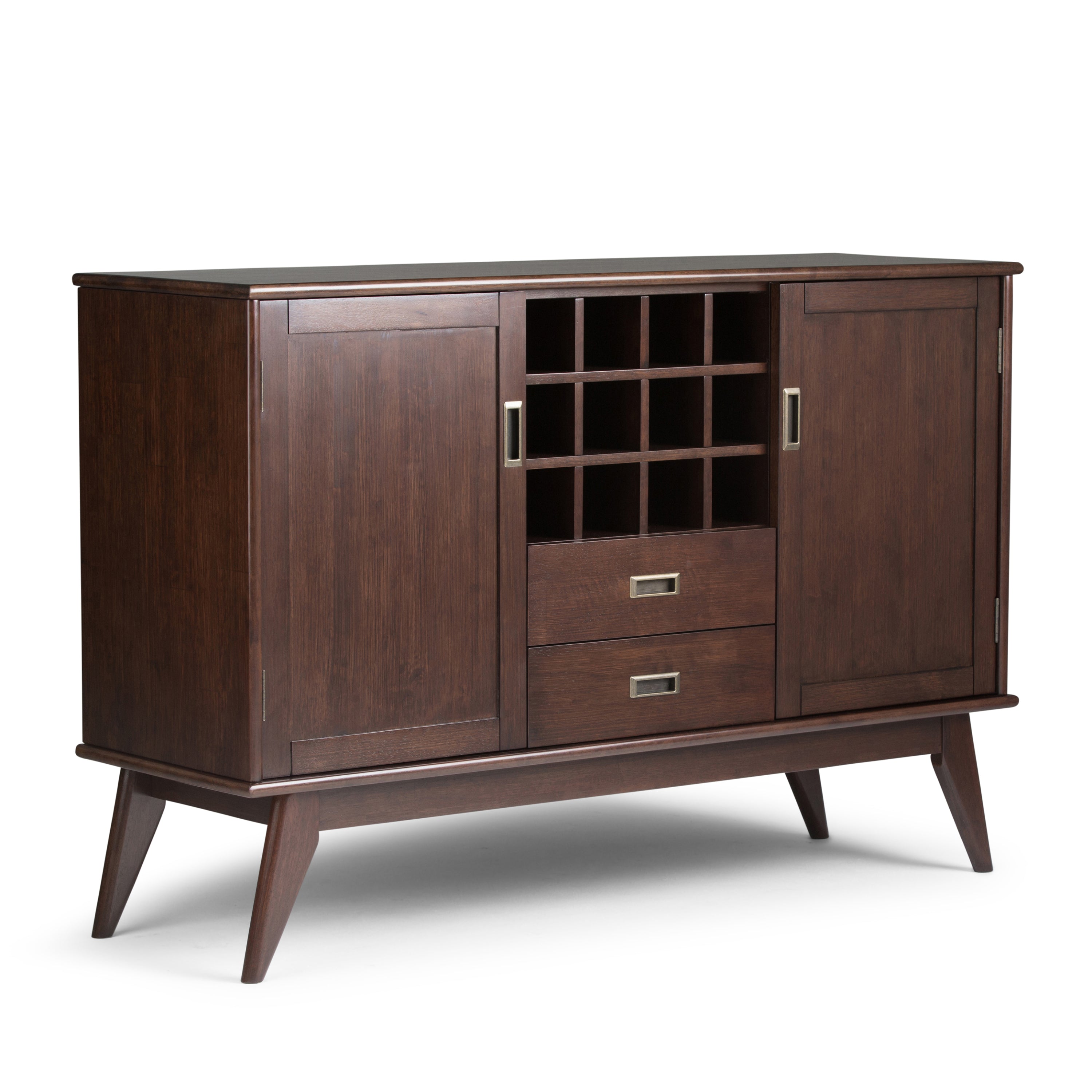 Draper Mid-Century Sideboard Buffet & Wine Rack - Auburn Brown