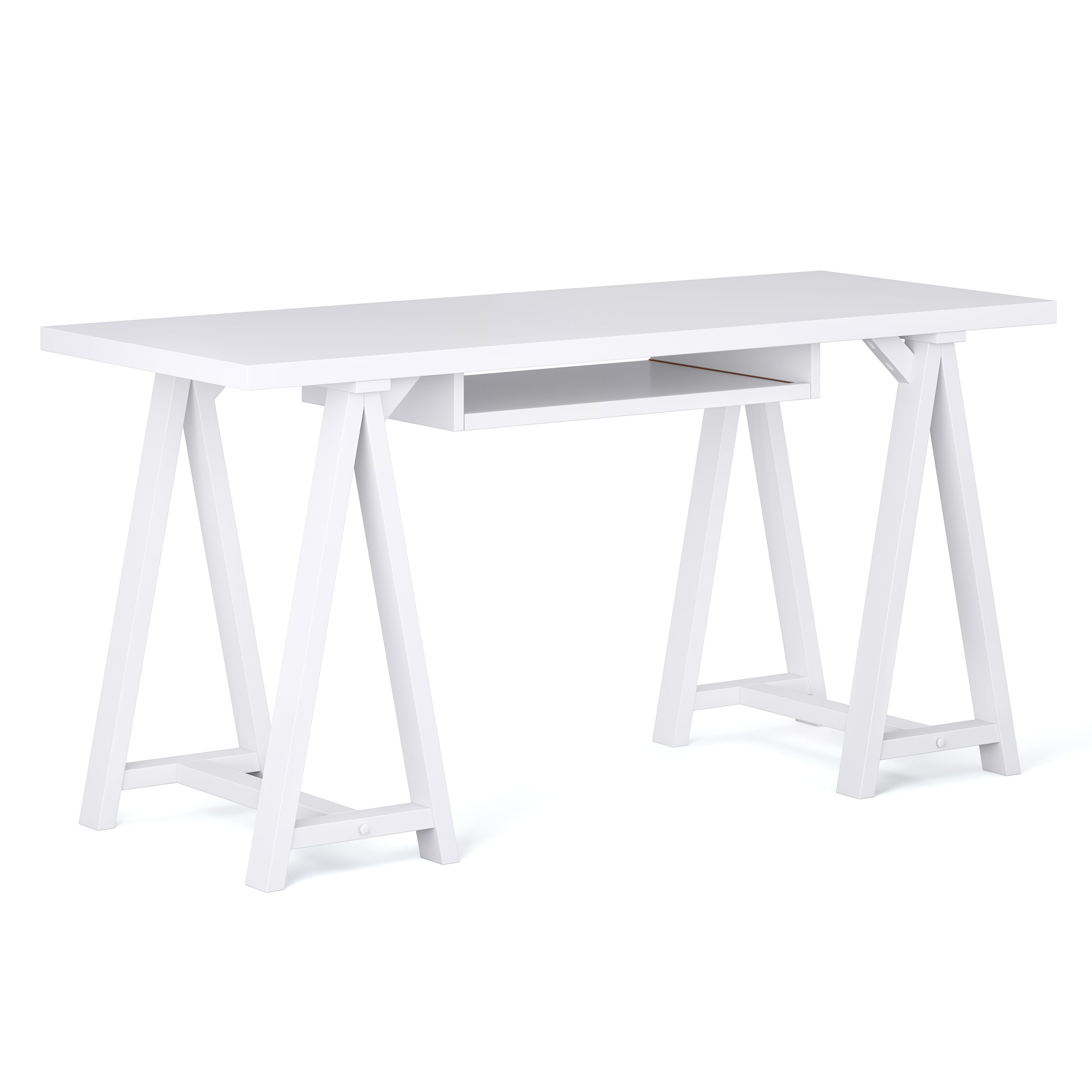 White Sawhorse Desk | Sturdy Home Office Desk
