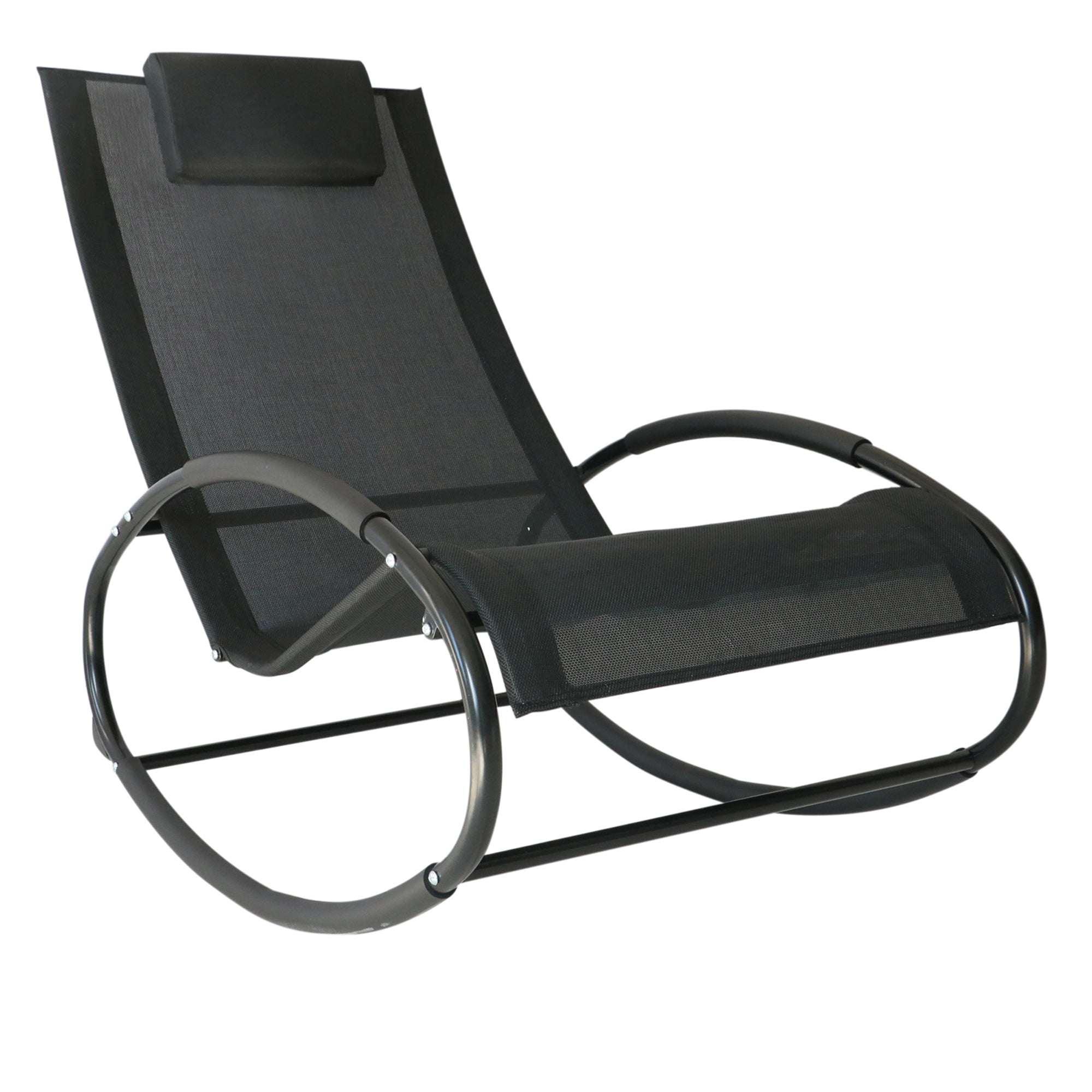 Outsunny Pool Lounger: Rocking Sun Chair with Pillow