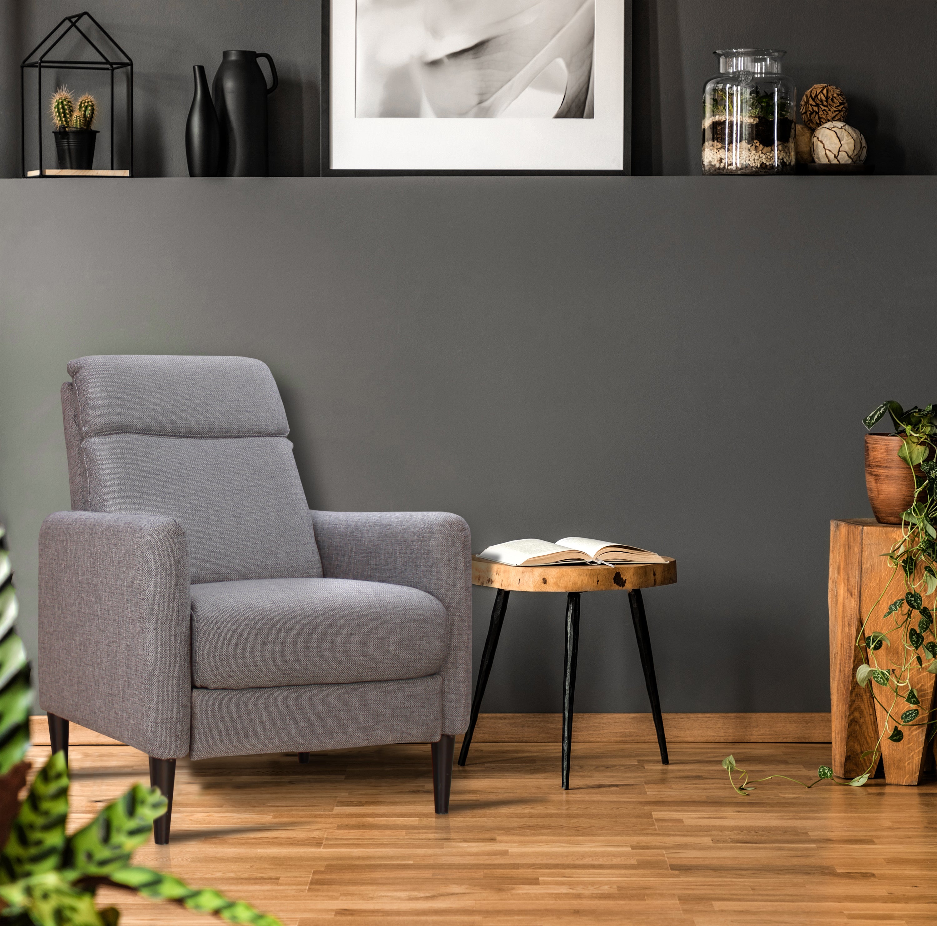 Molson Pushback Recliner: Carbon Black Comfort