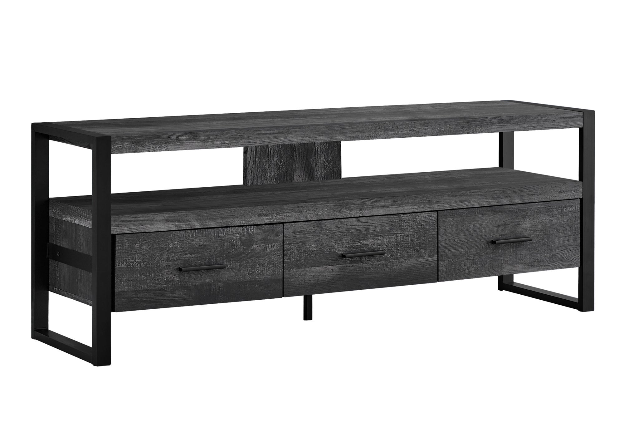 60" TV Stand Console | Modern Media Entertainment Center | Black