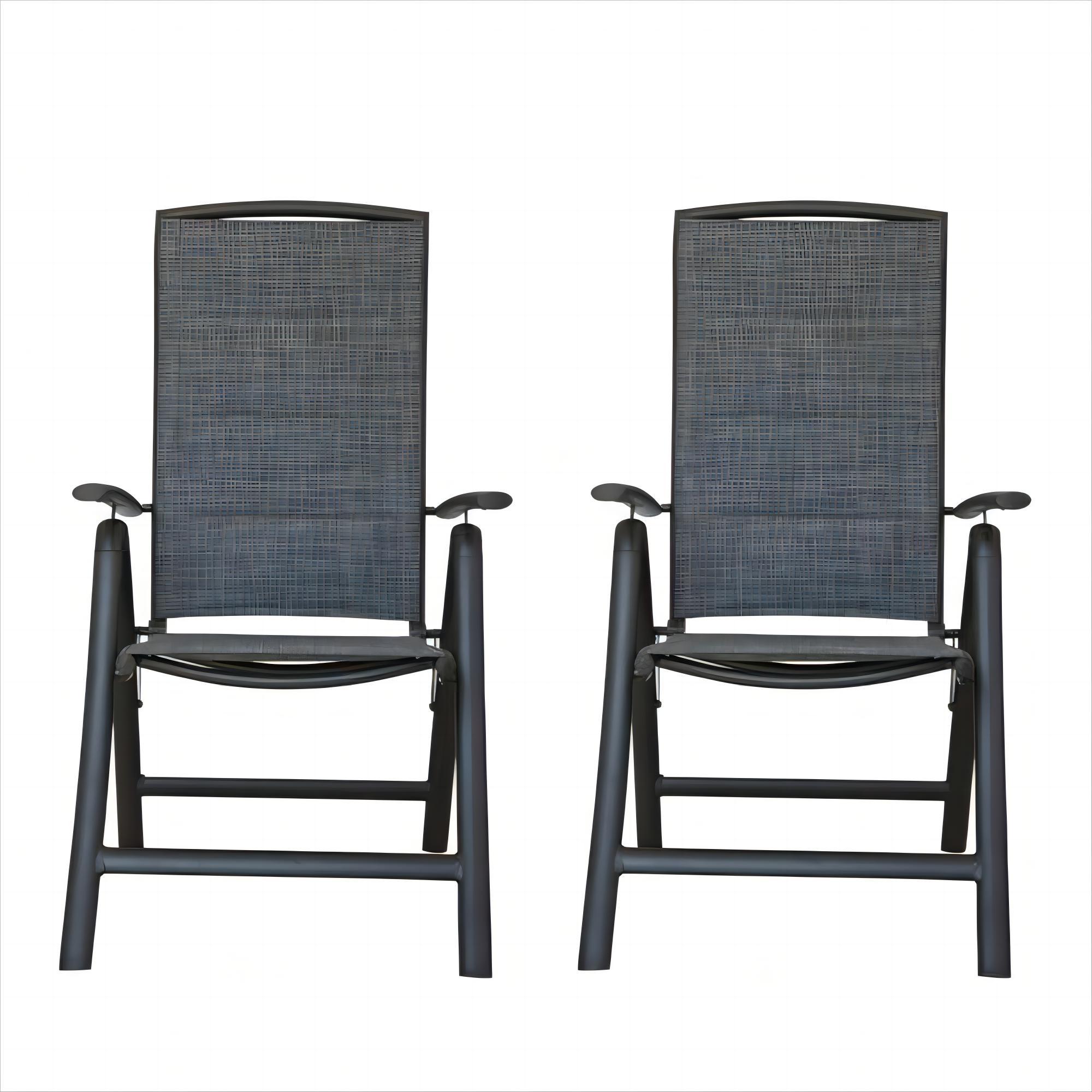 Folding Patio Chairs: Reclining Sling, 2-Pack