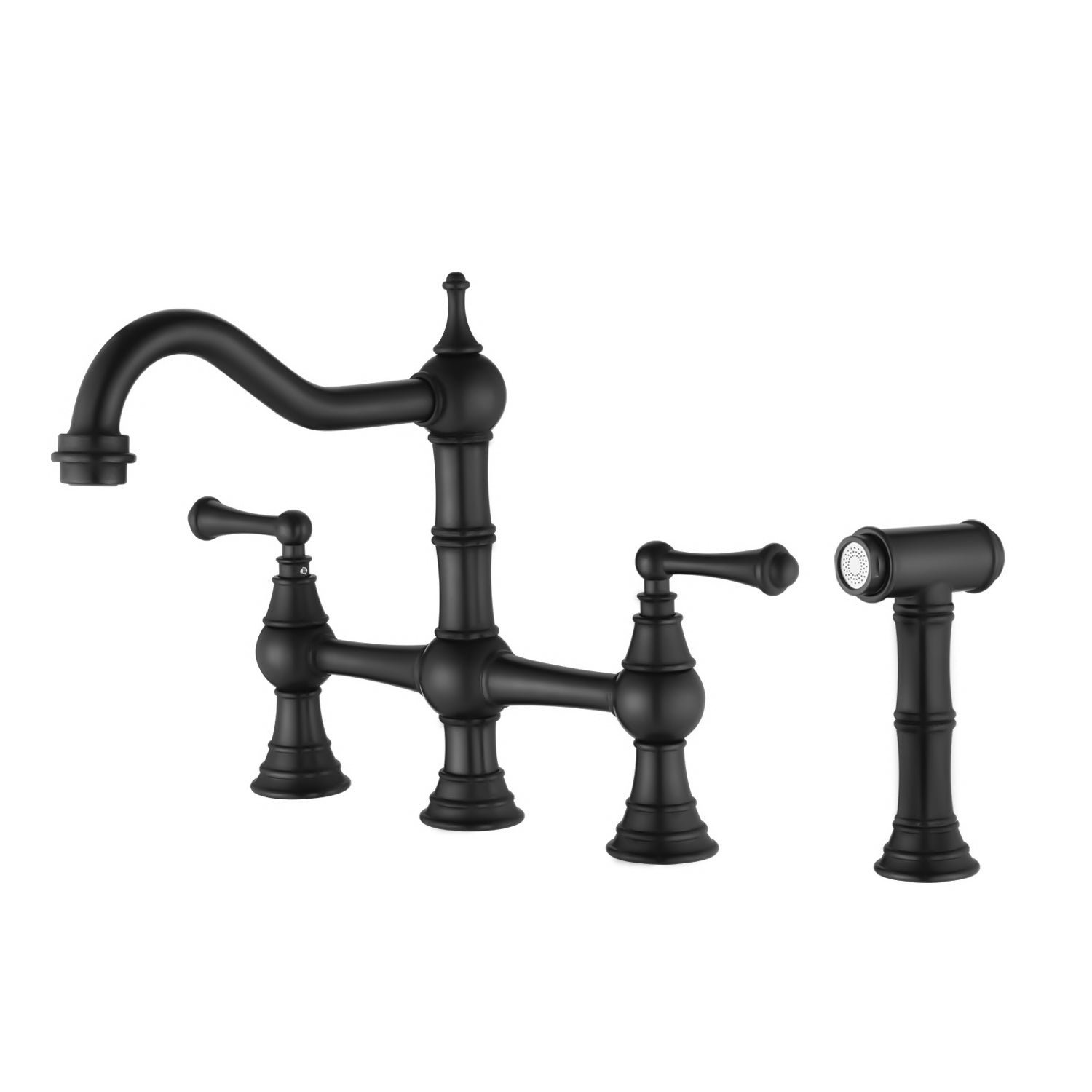 Dual Handle Kitchen Faucet w/ Pull-Down Sprayer