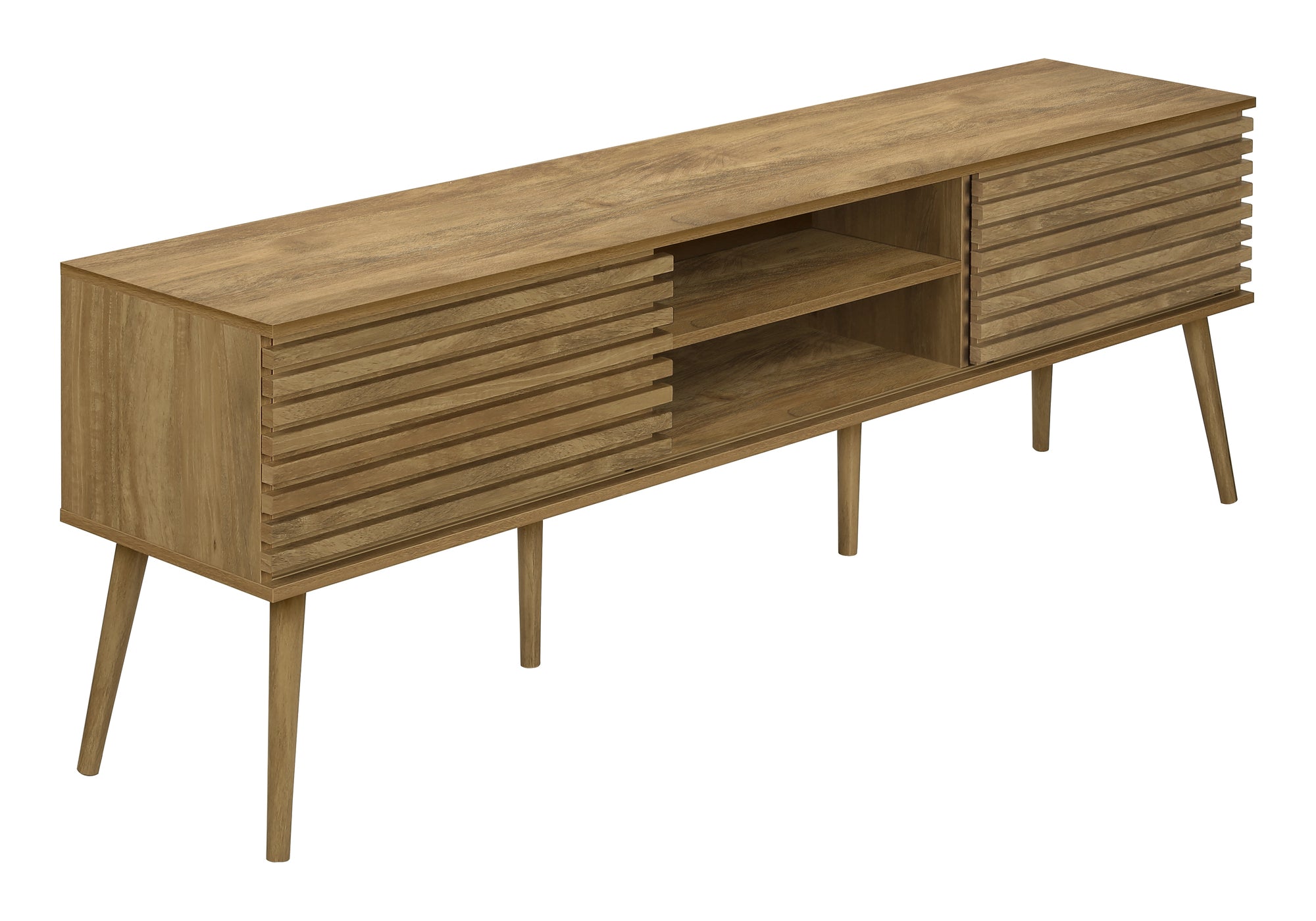 72" Walnut TV Stand | Modern Media Console & Storage