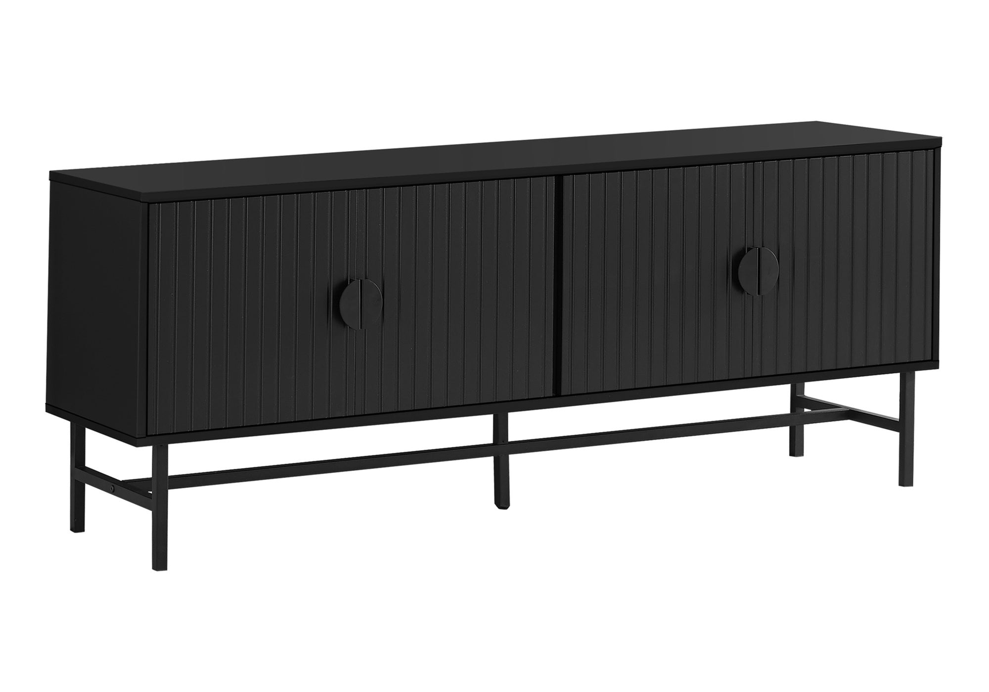 60" TV Stand Console | Modern Media Entertainment Center | Black