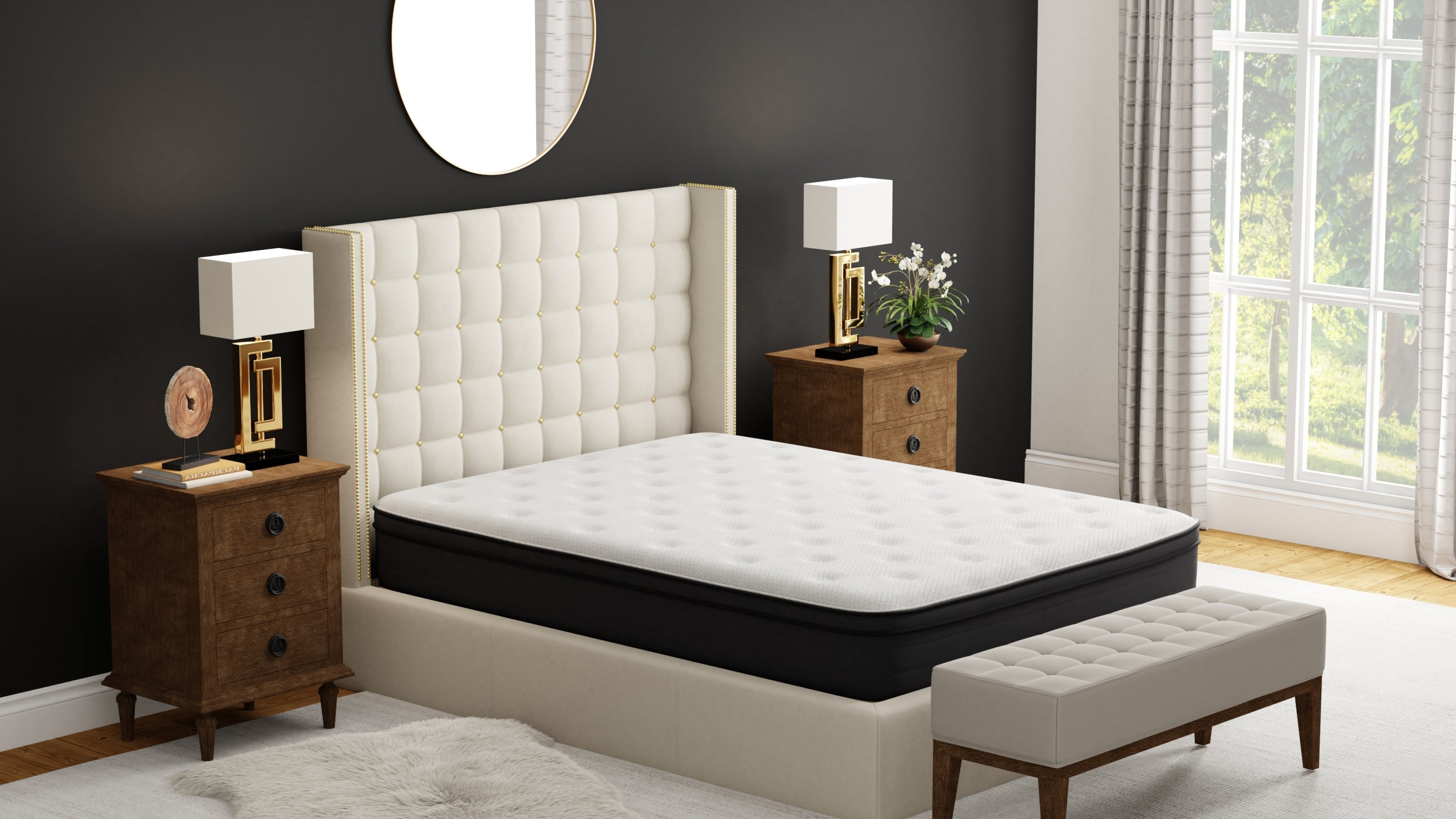 King Euro Top Hybrid Mattress: 12" Memory Foam
