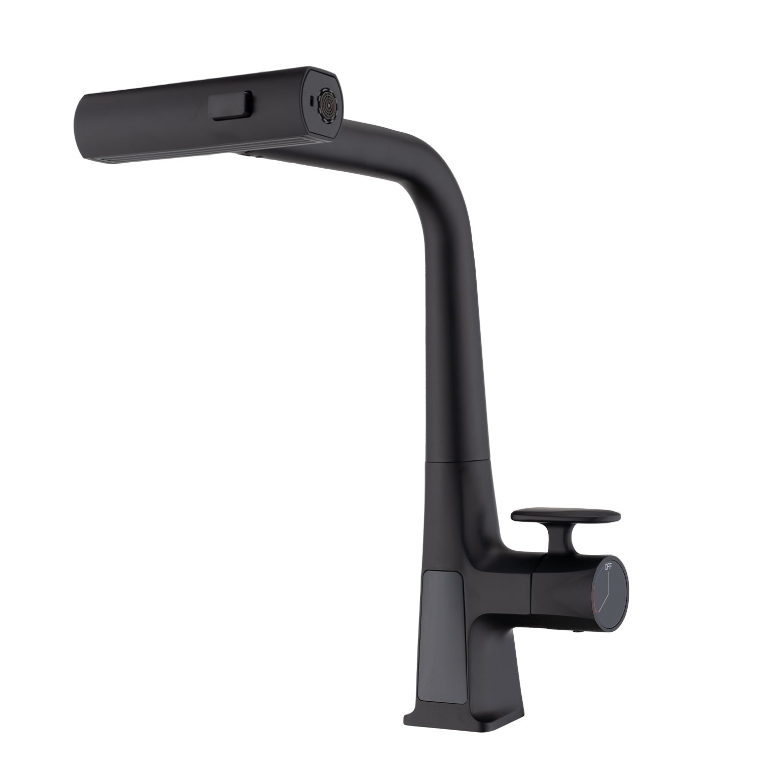 Matte Black Kitchen Faucet with Temp Display