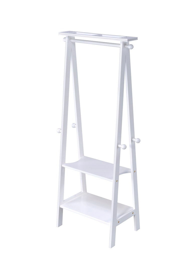 59" Tall White Standing Garment Rack | Coat Rack