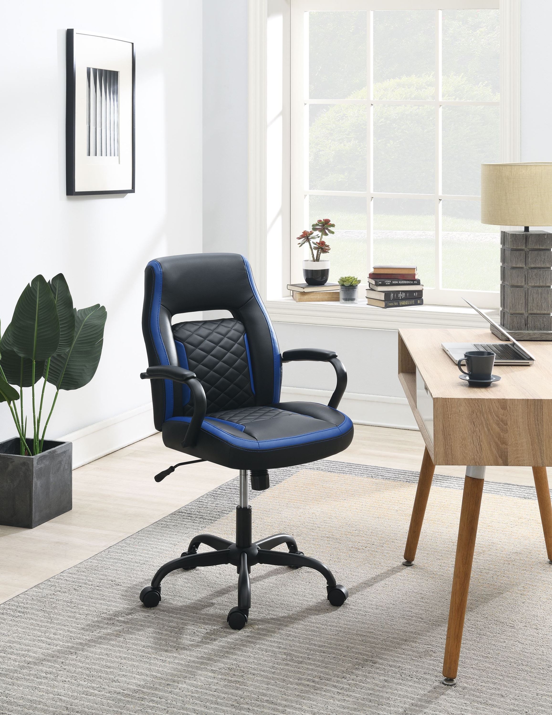 Black Faux Leather Office Chair | Ergonomic & Adjustable