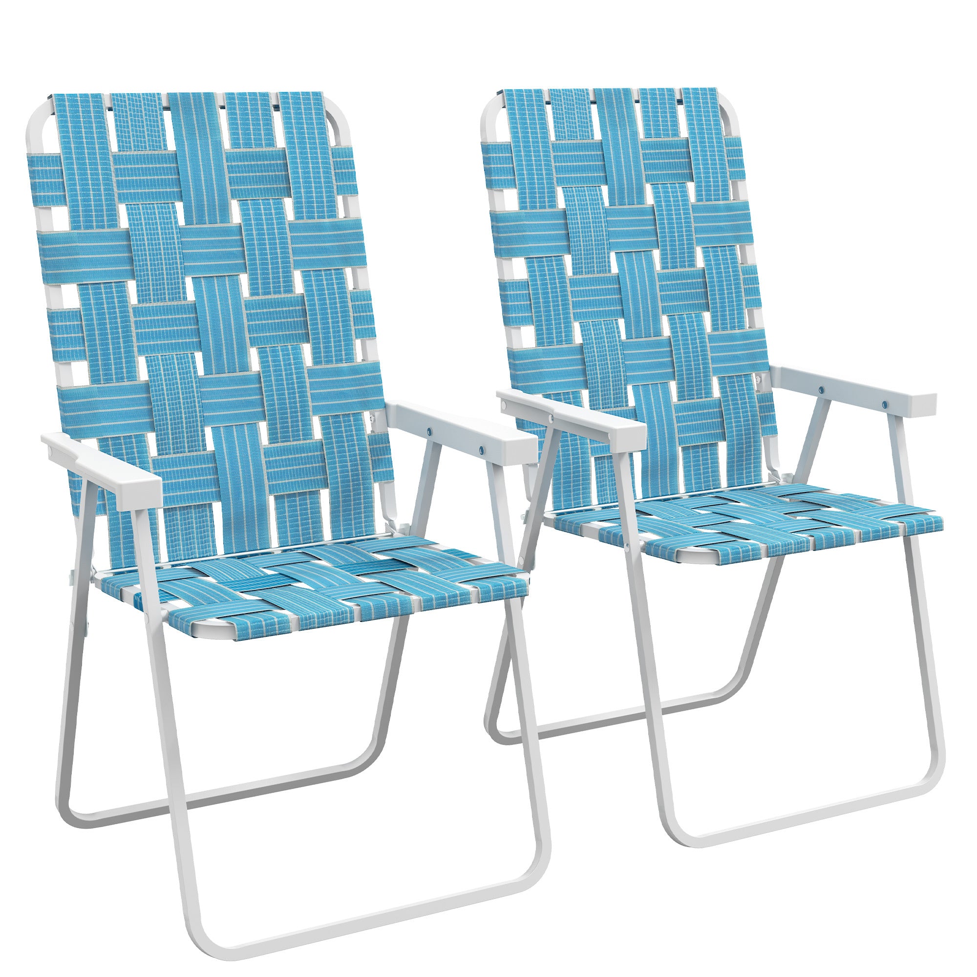 Outsunny Folding Patio Chairs: 2-Pack Blue