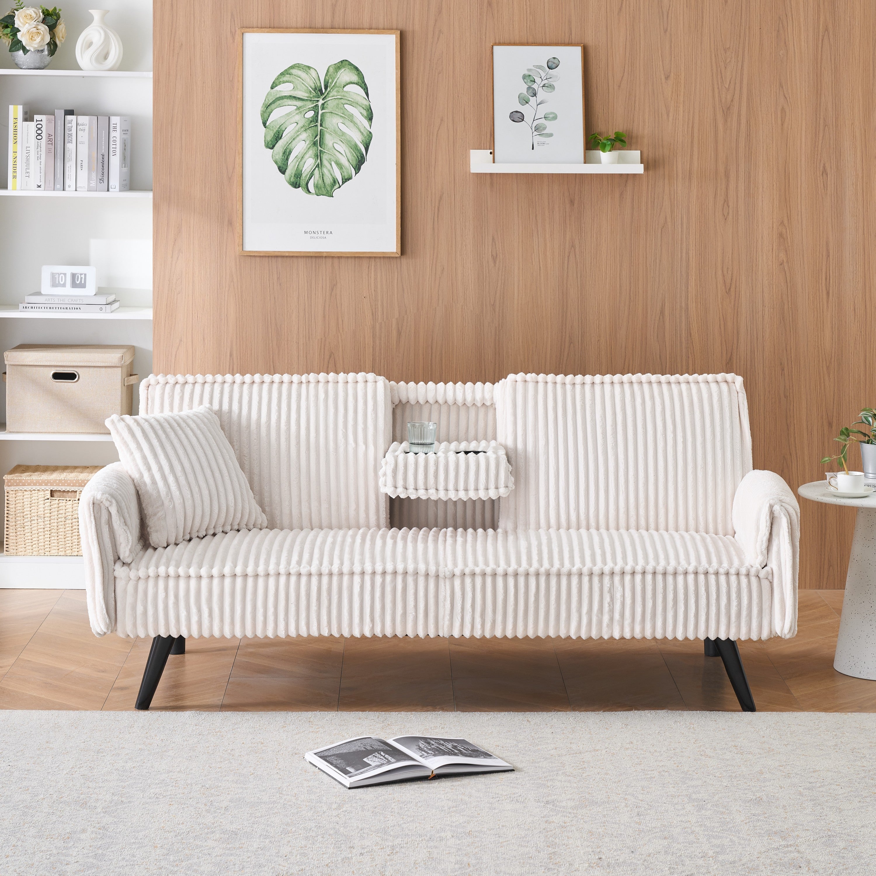Corduroy Sofa: Minimalist Style Living Room & Bedroom