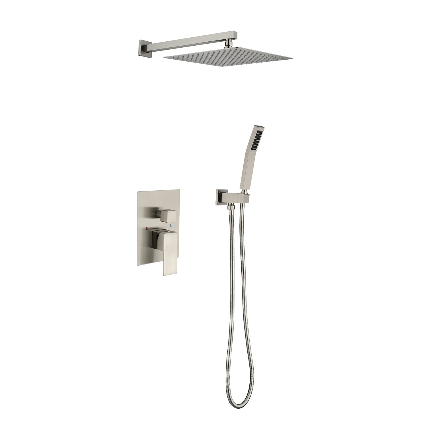 10" Rain Shower Head: Wall Mount System