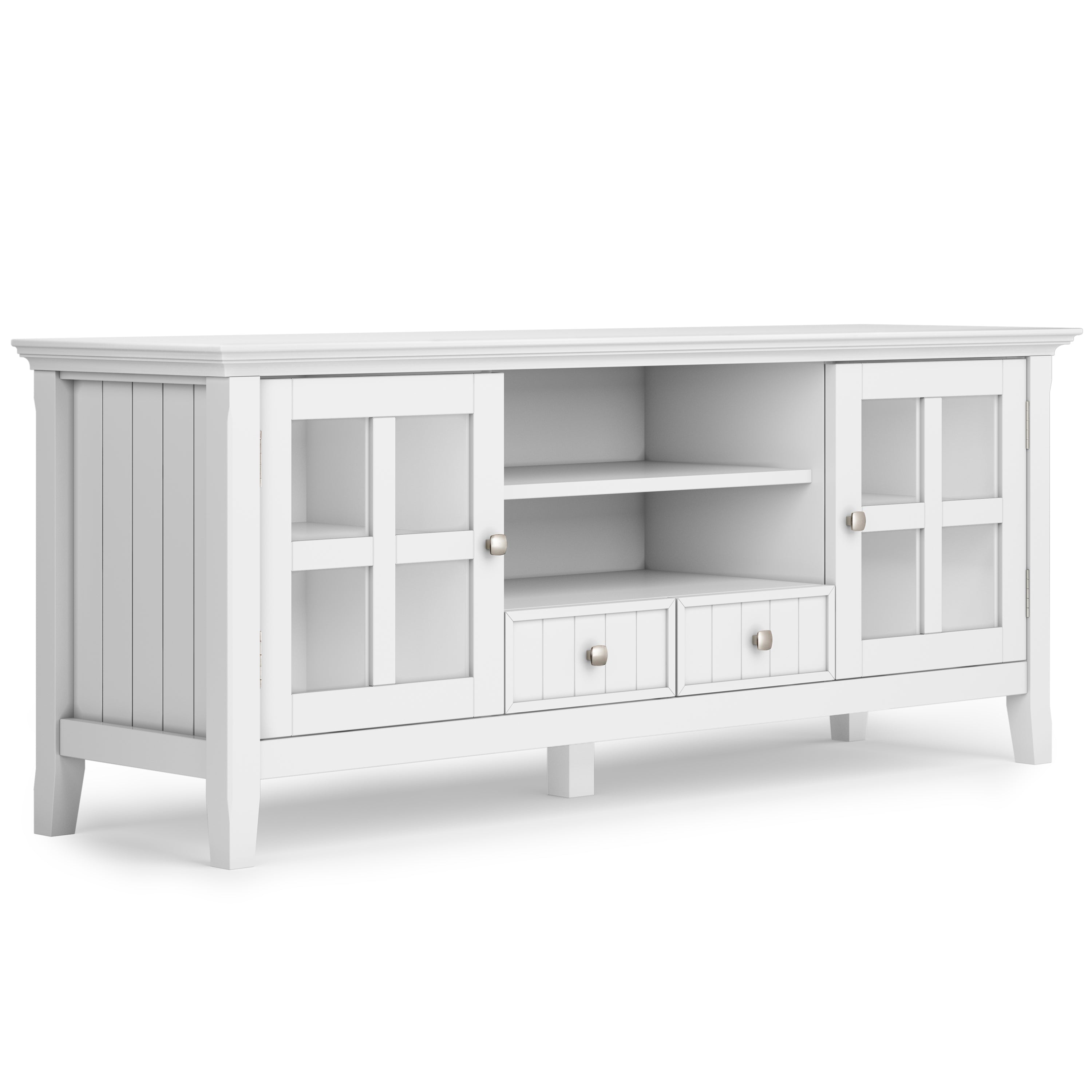 Acadian White 60" TV Media Stand | Modern Entertainment Center