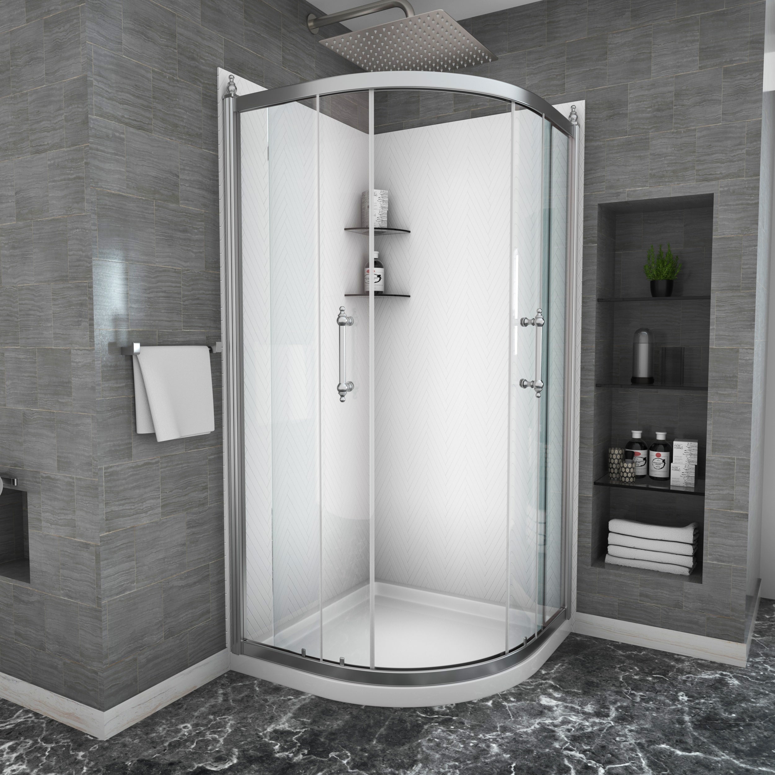 36x75" Chrome Framed Tub Shower Door